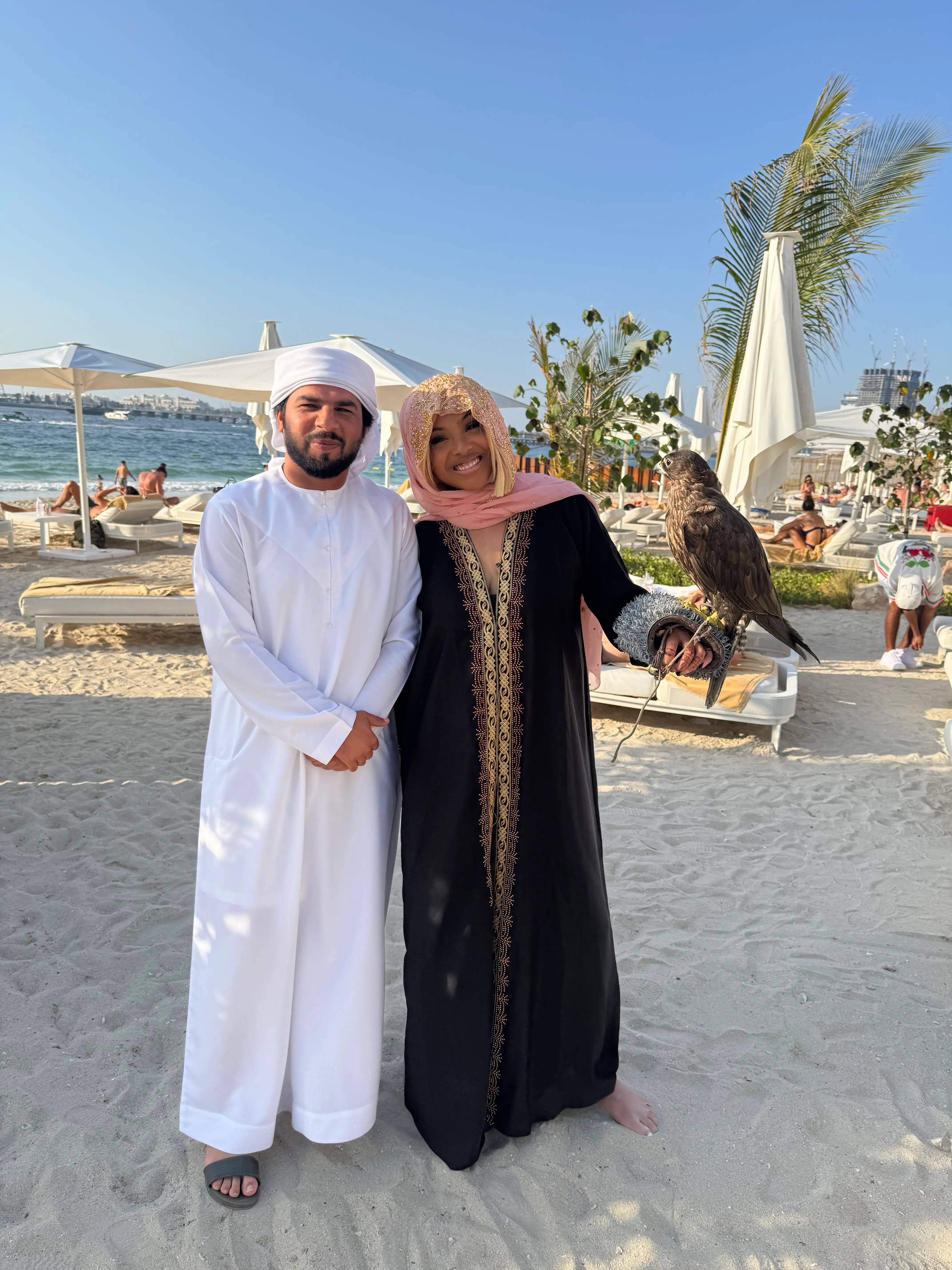 Shanice Day in Dubai with an owl