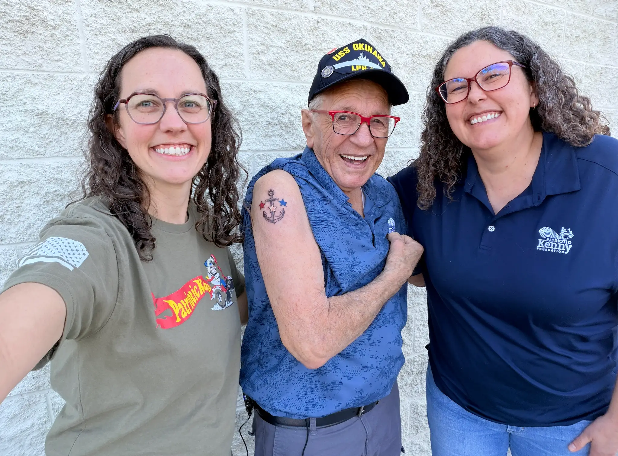 Patriotic Kenny posing for a photo