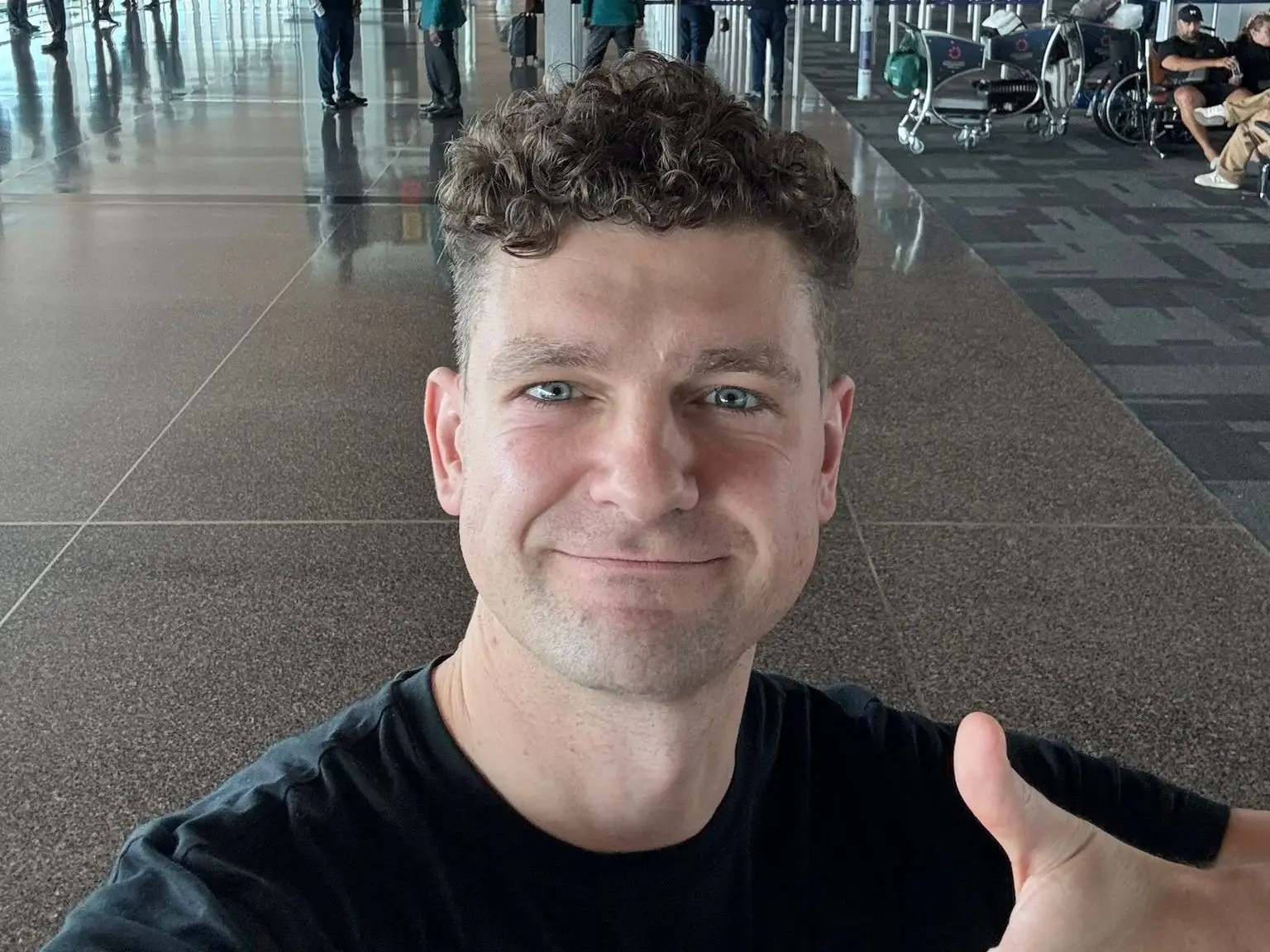 Peter Wozny at Doha's international airport on February 28