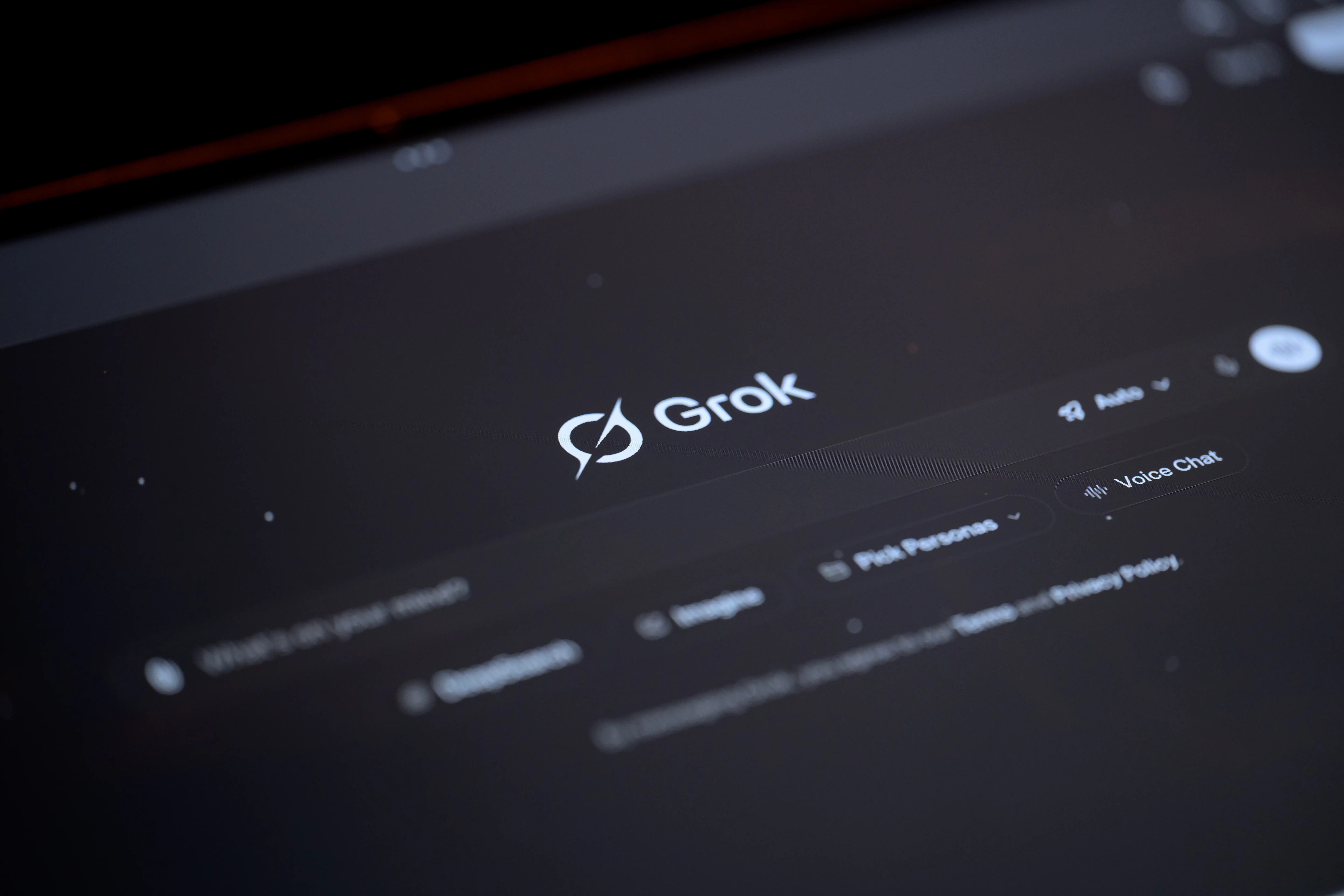 Grok, the chatbot from Elon Musk's xAI, is pictured.