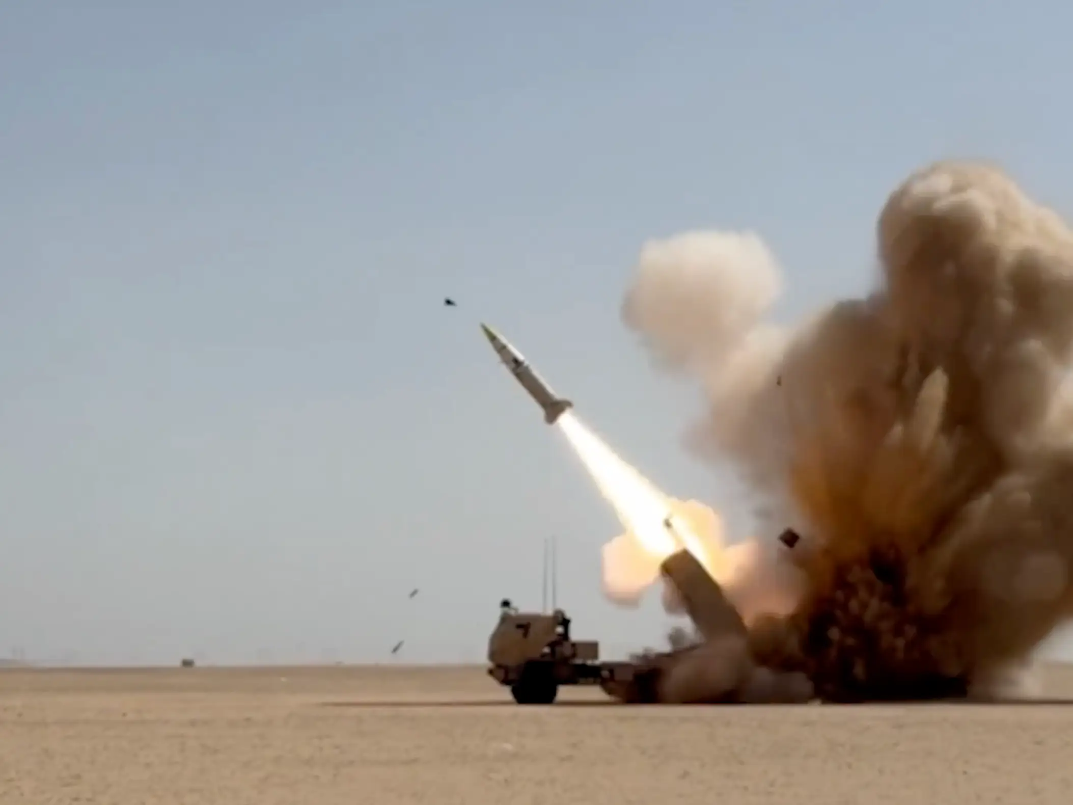 A US military video shows a PrSM missile launch.