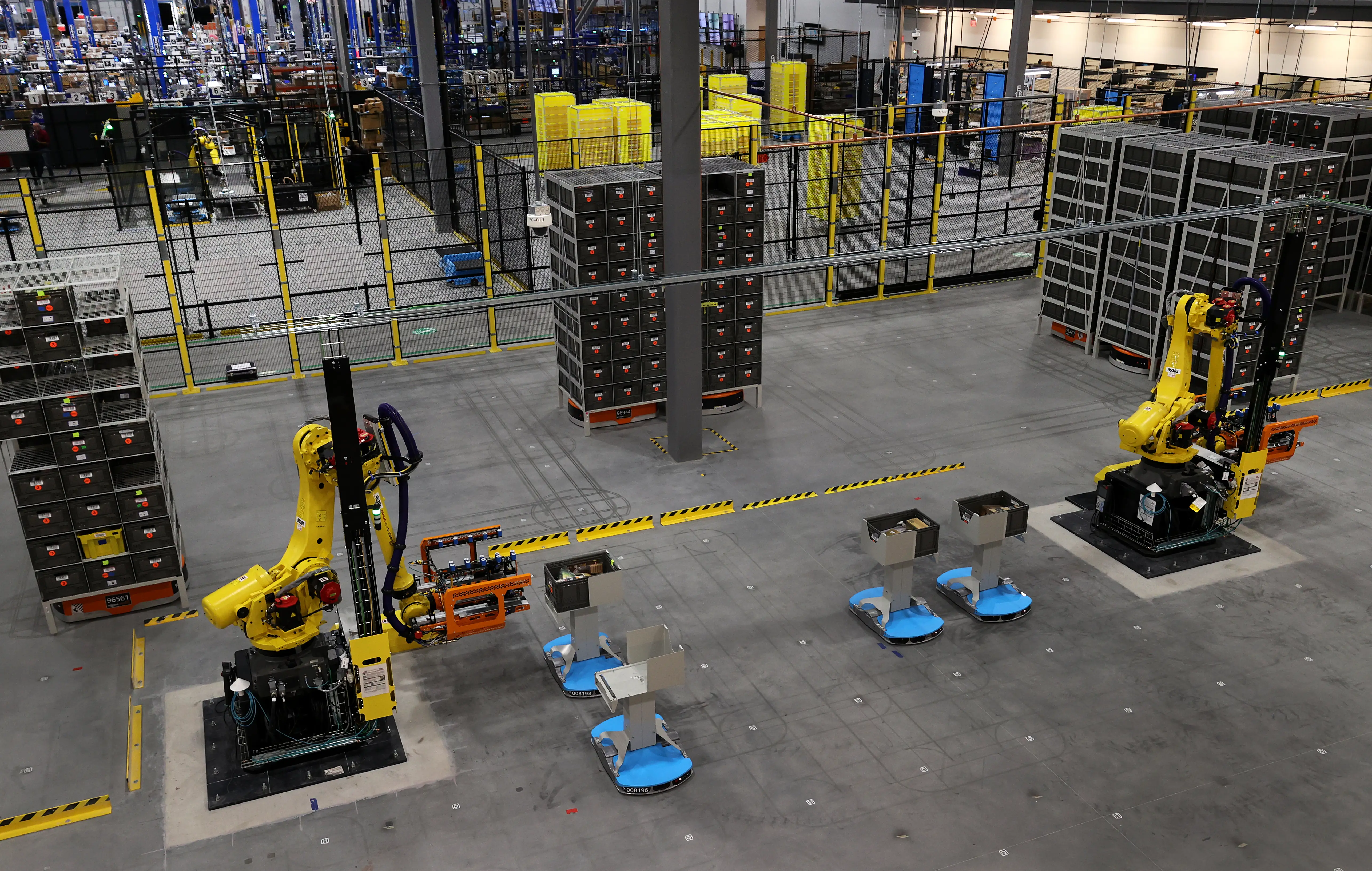 The interior of the Amazon Robotics Innovation Hub.