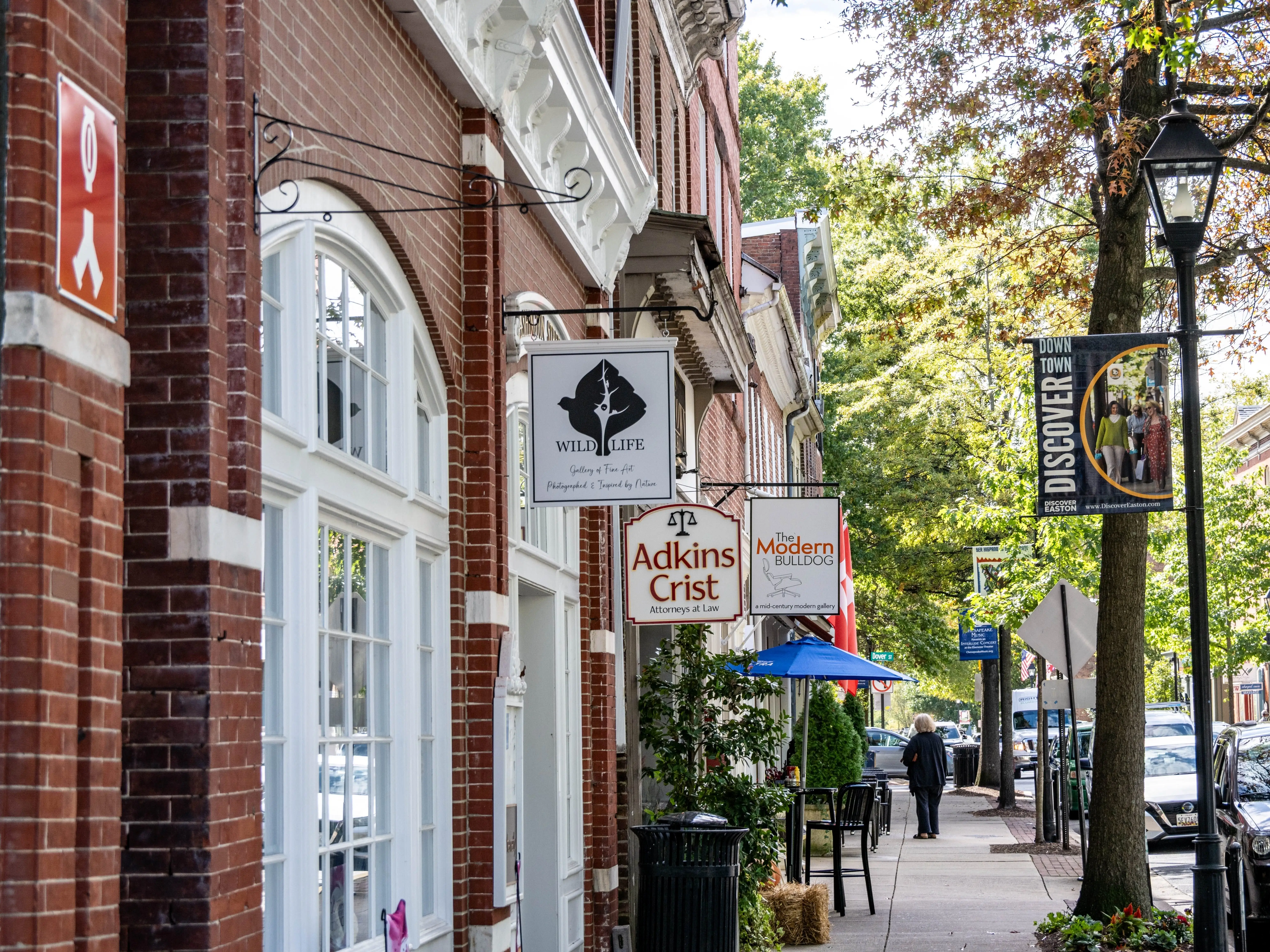 Storefronts in Easton, Maryland.