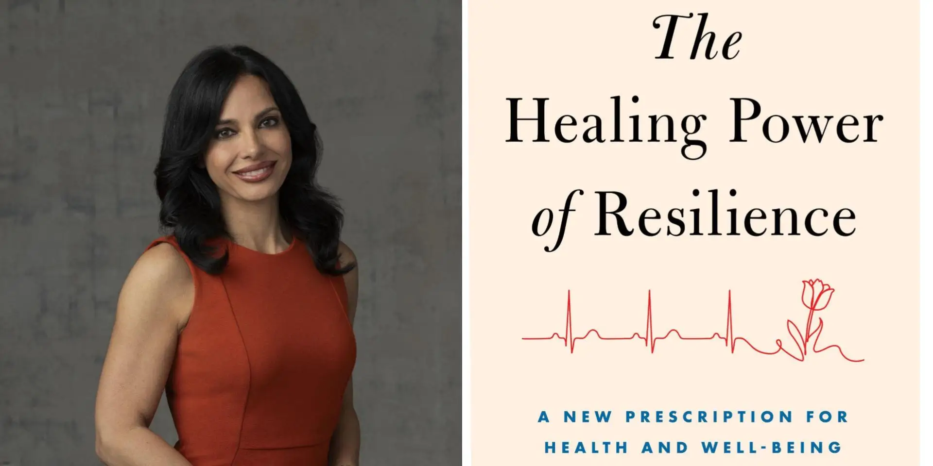 Dr Tara Narula and a cover of her new book 