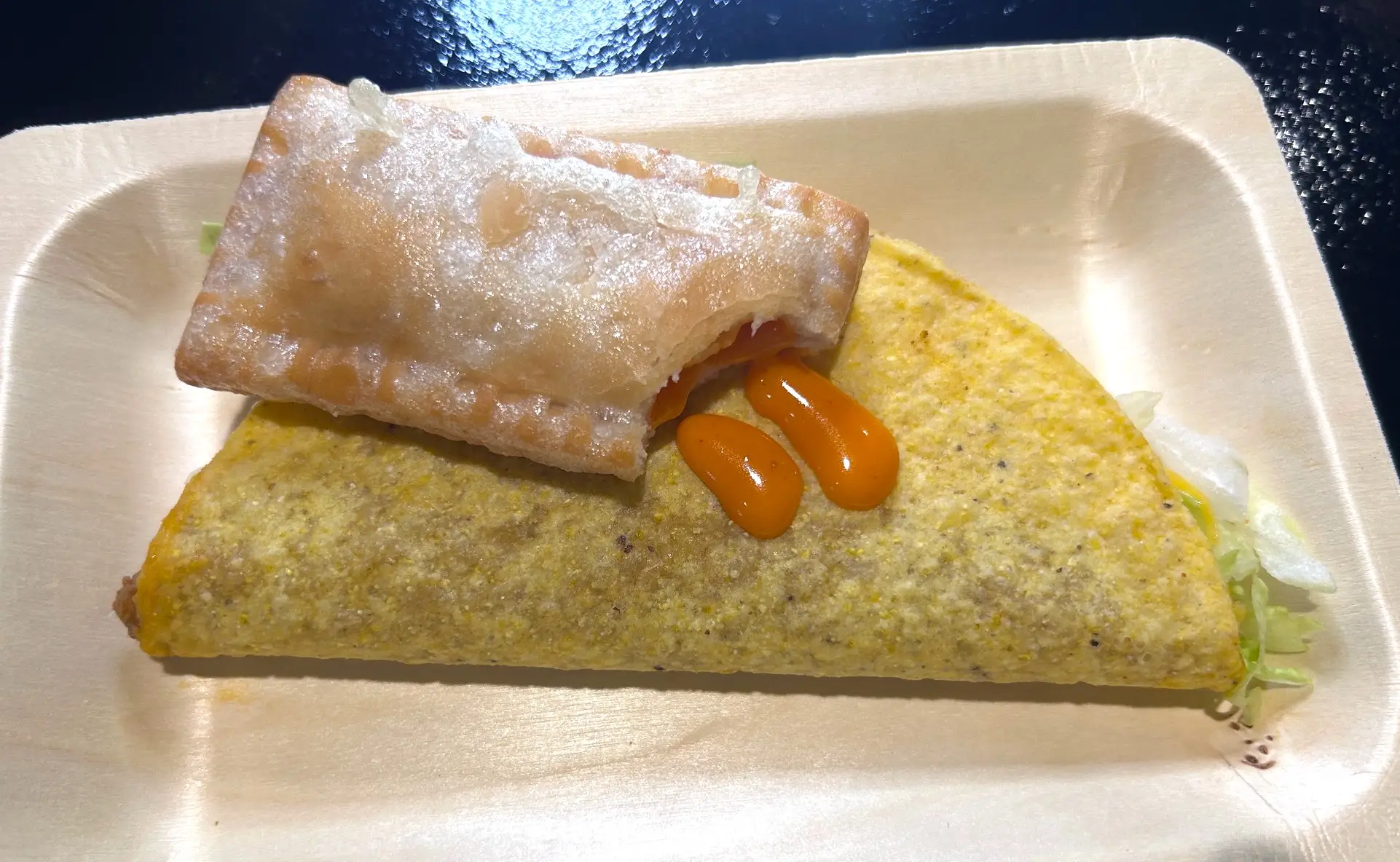 Taco Bell hot sauce packet and taco