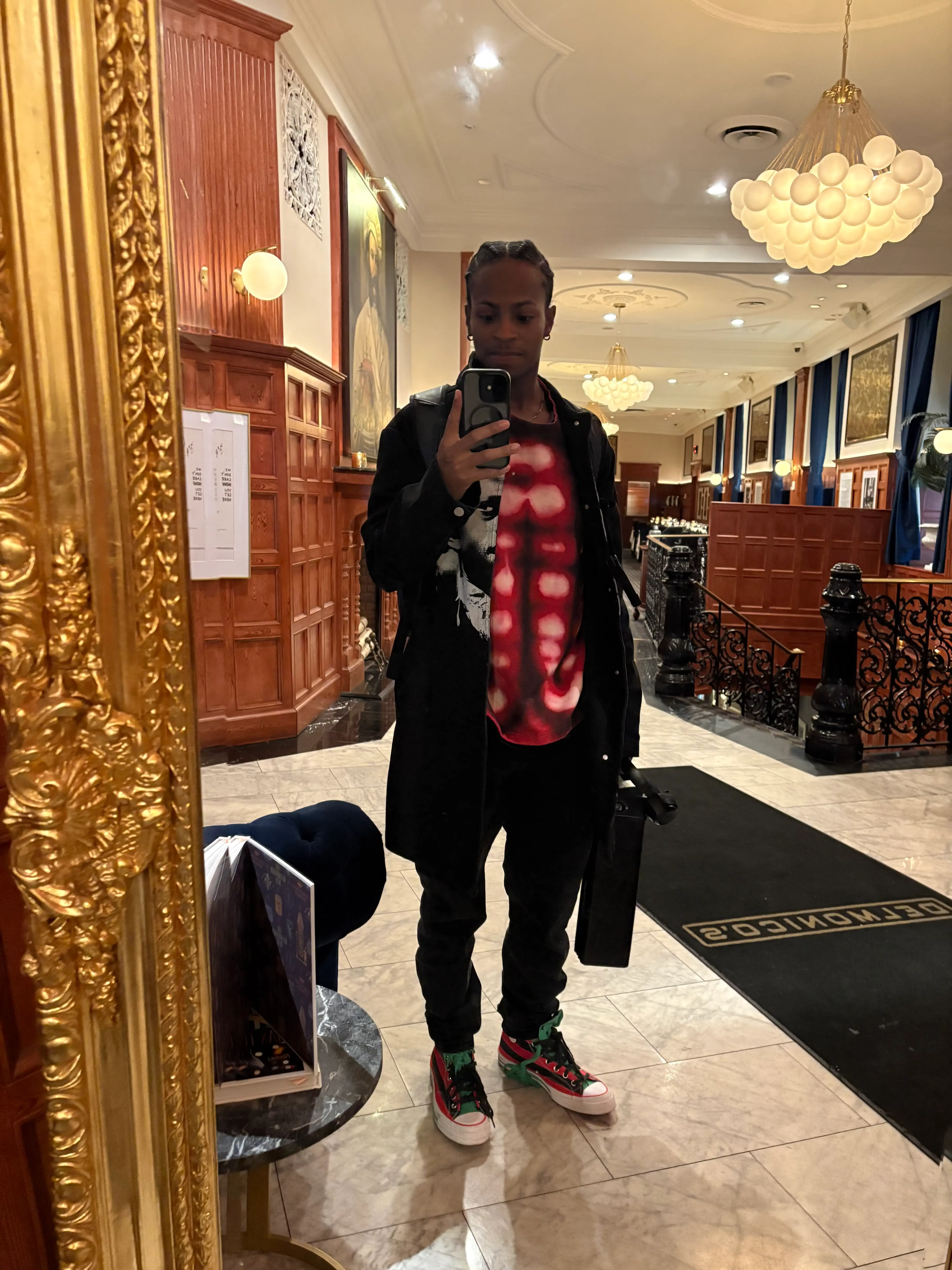 A selfie of Demarre Johnson at Delmonico's.