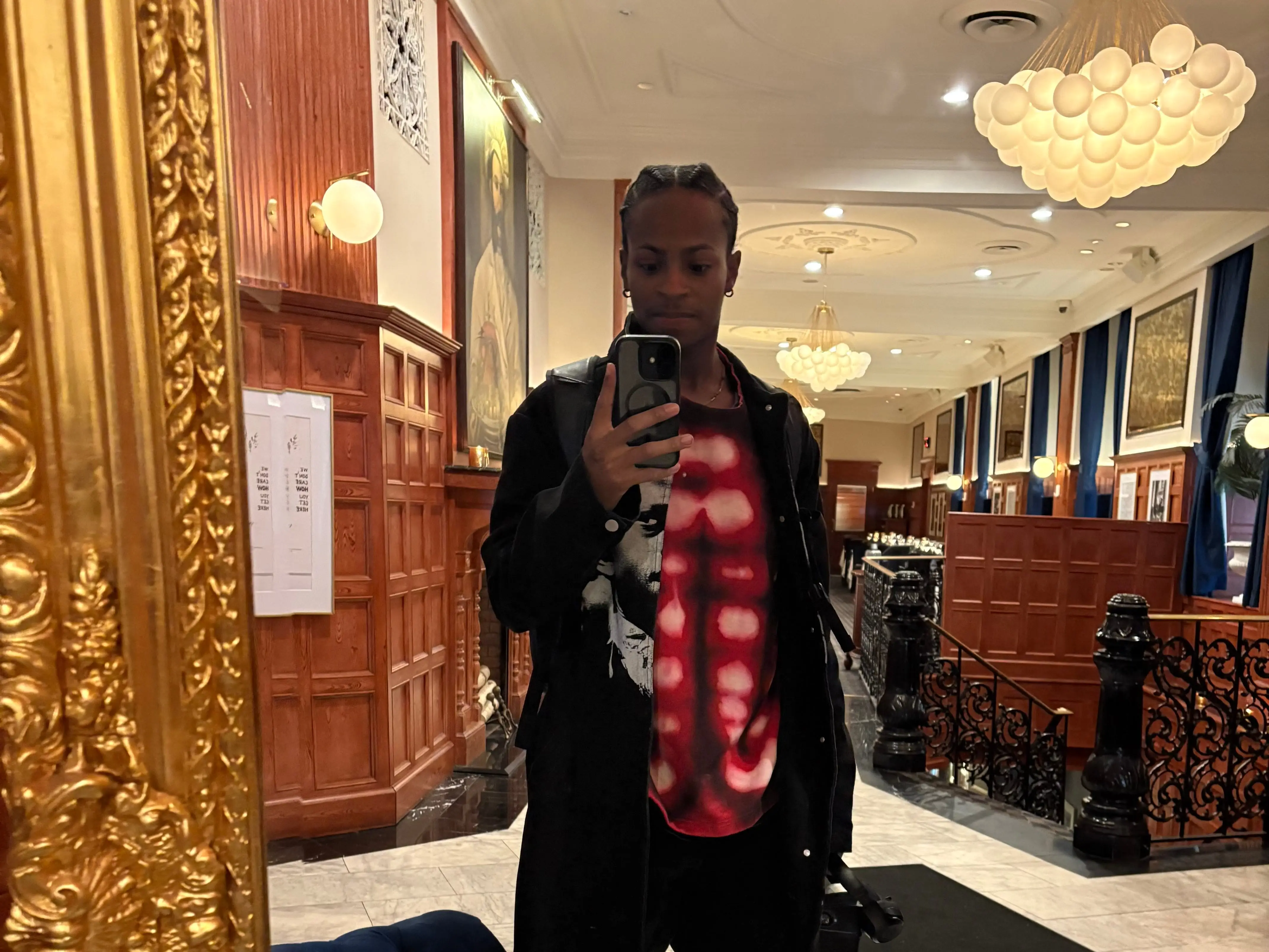 A selfie of Demarre Johnson at Delmonico's.