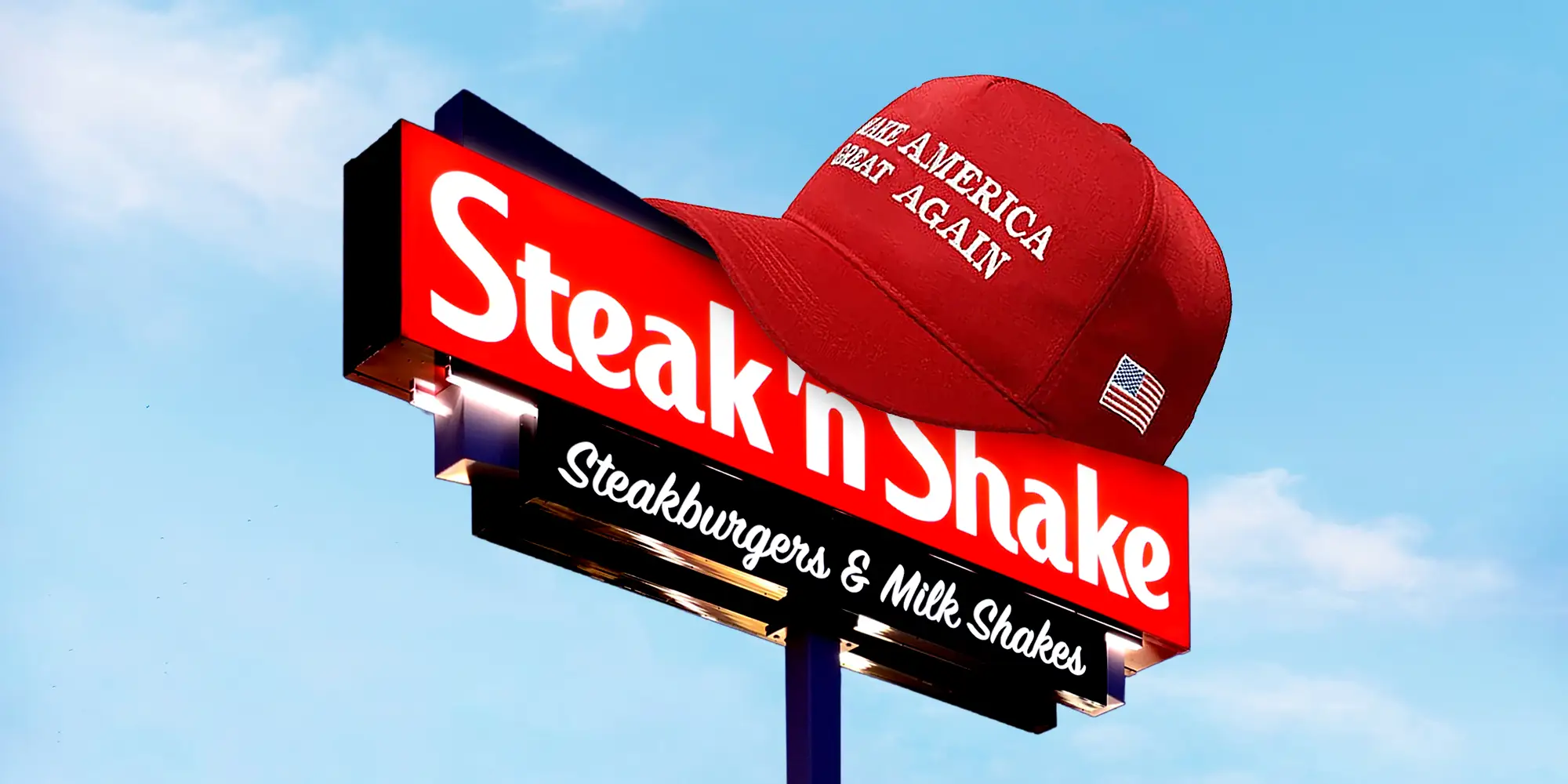 Tall Steak 'n Shake sign with