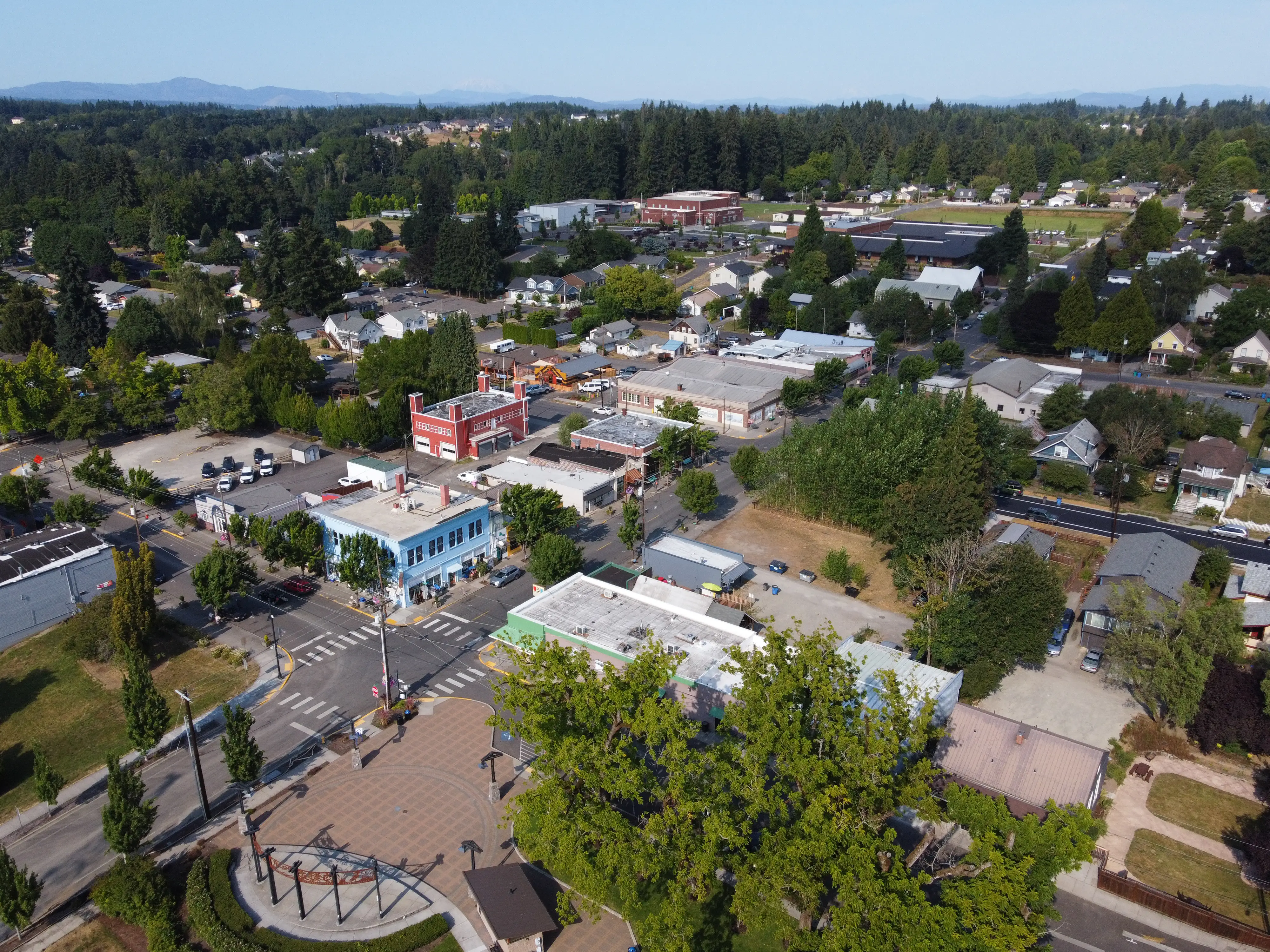 Aerial view of Ridgefield, Washington.