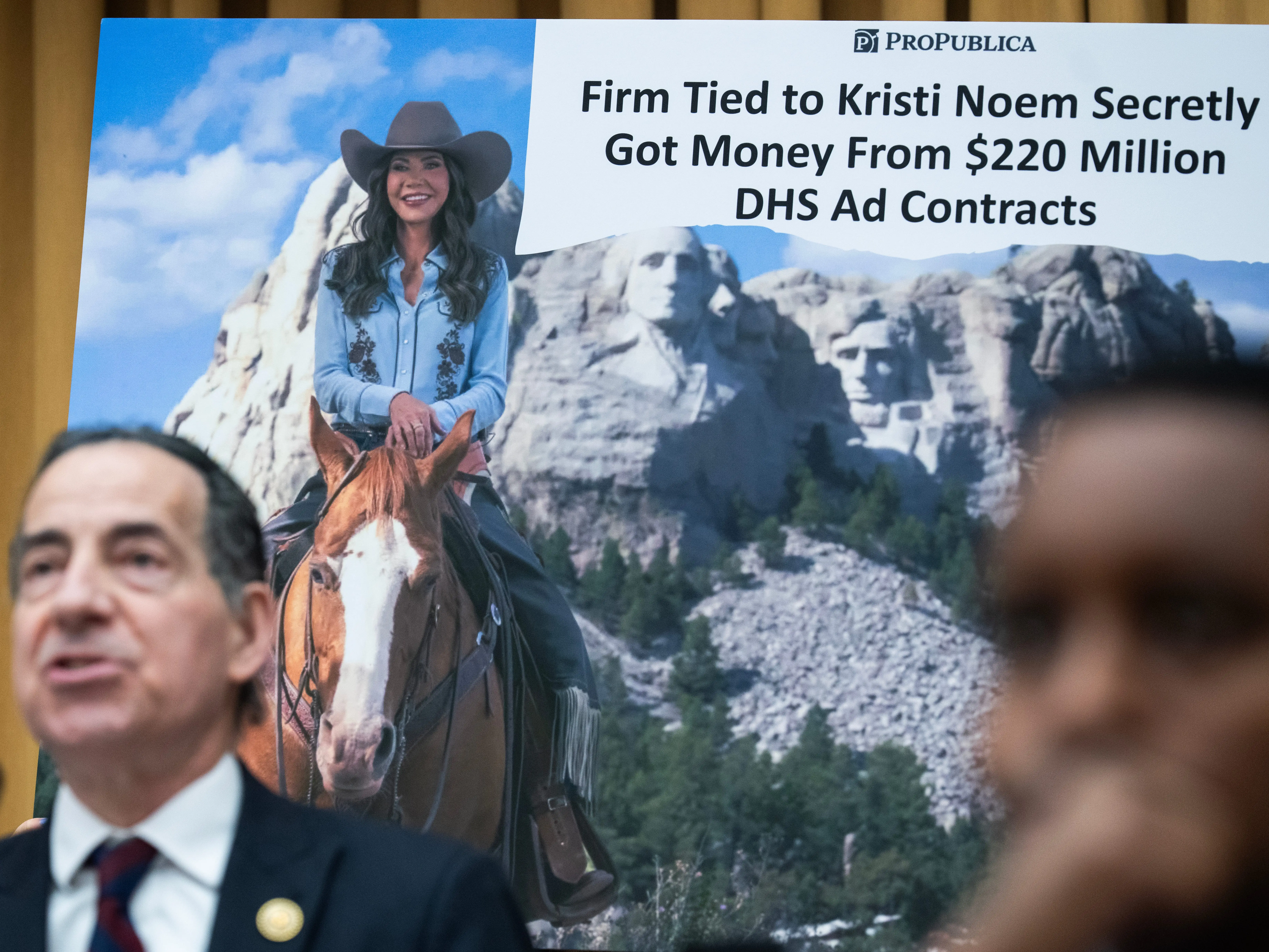 Senator Jamie Raskin questions DHS Secretary Kristi Noem during Congressional hearing on March 4.