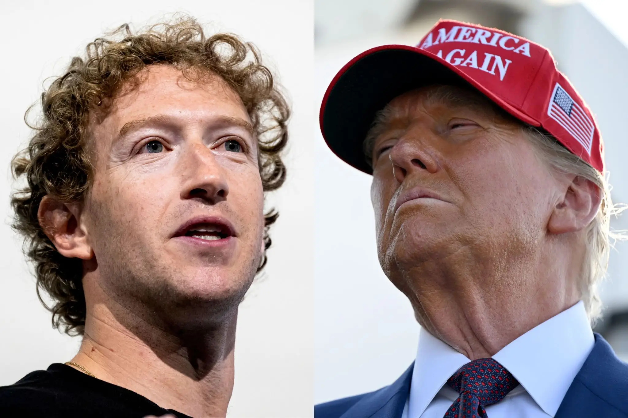 Meta CEO Mark Zuckerberg (left) and President Donald Trump (right)