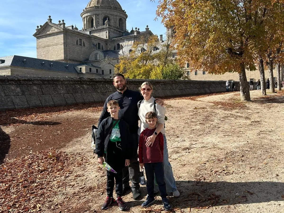 Rebecca Cretella and her family in Spain