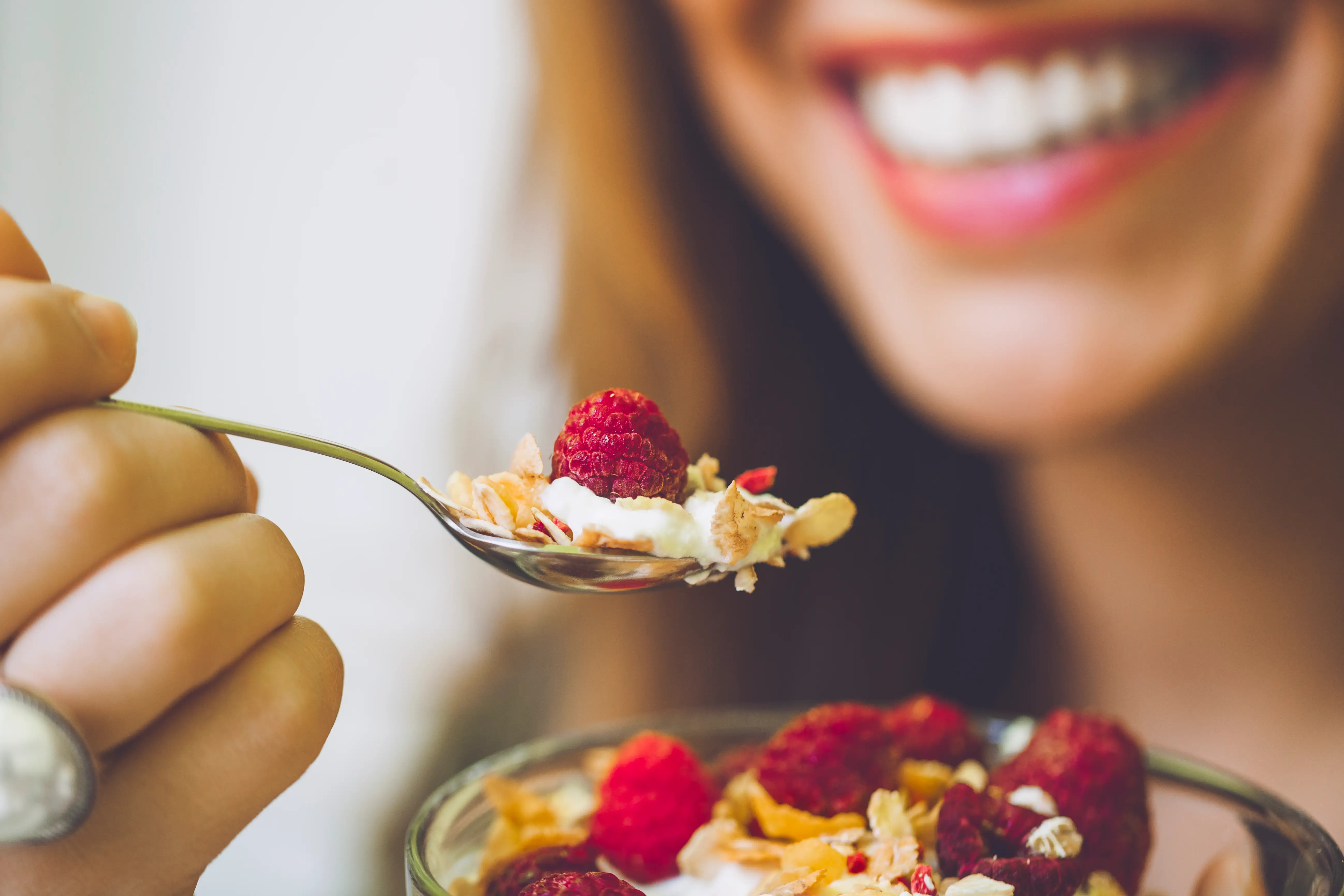 person eating healthy