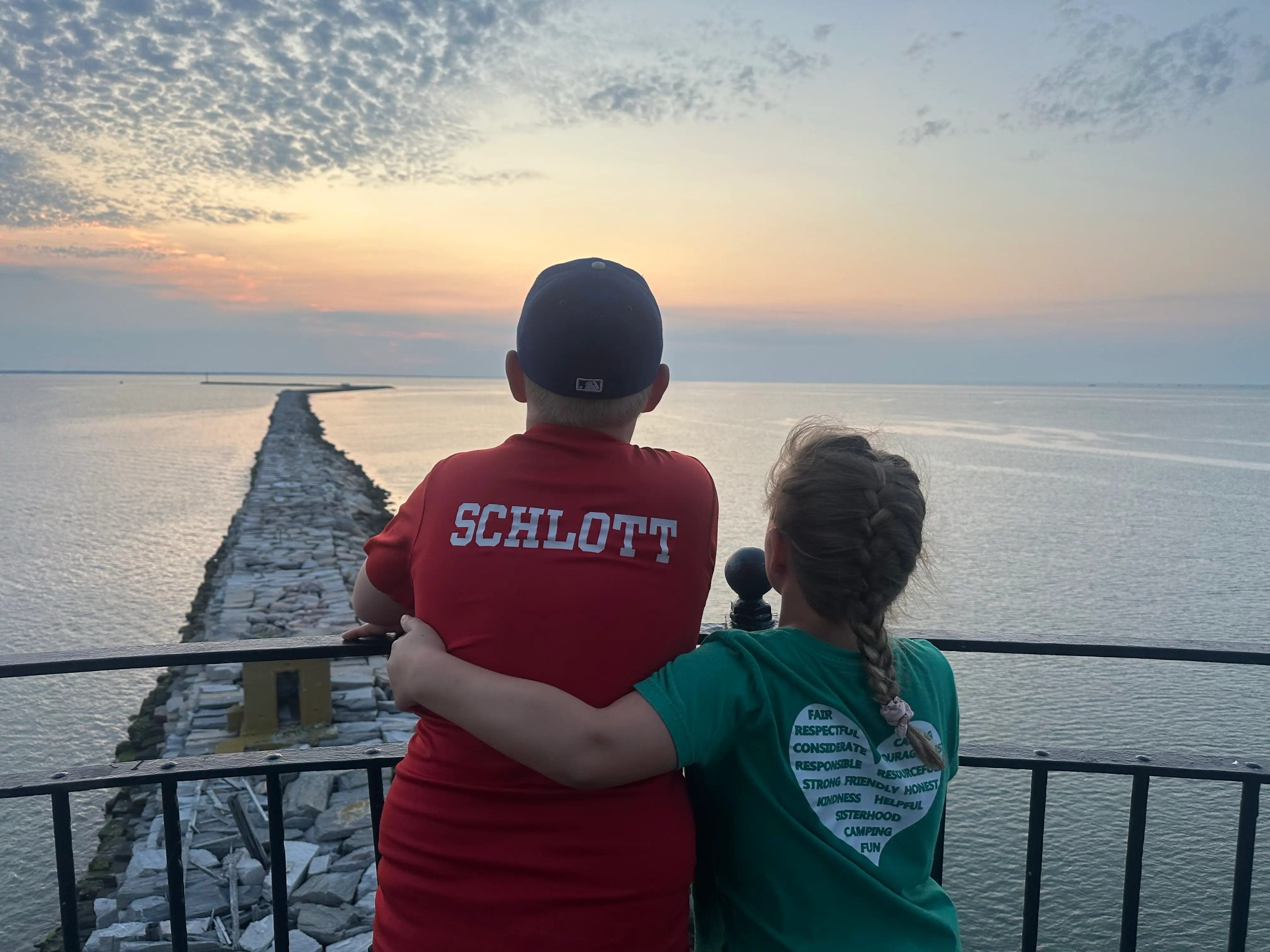 Kids looking at ocean