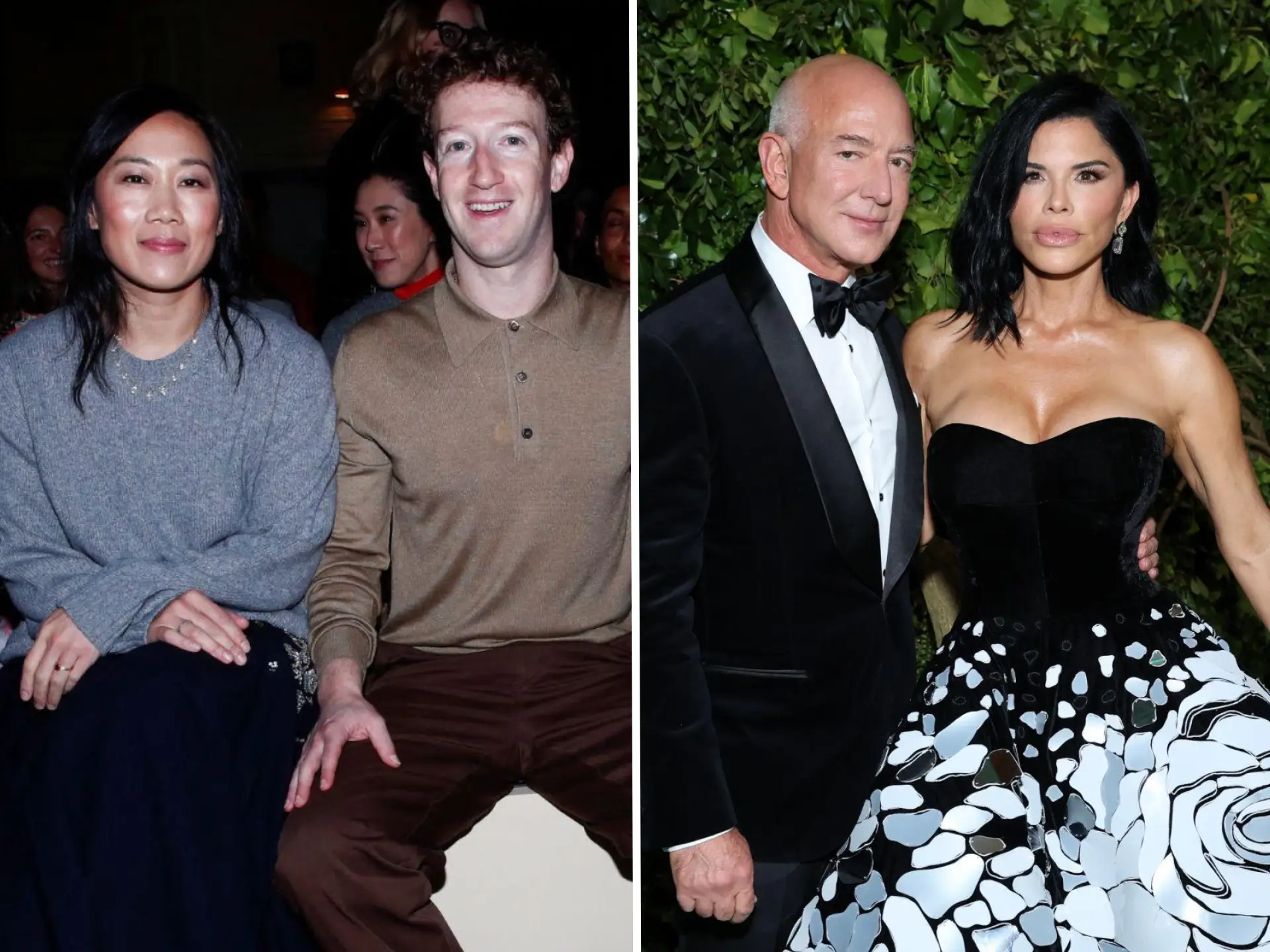 Mark Zuckerberg/Priscilla Chan and Jeff Bezos/Laura Sánchez-Bezos