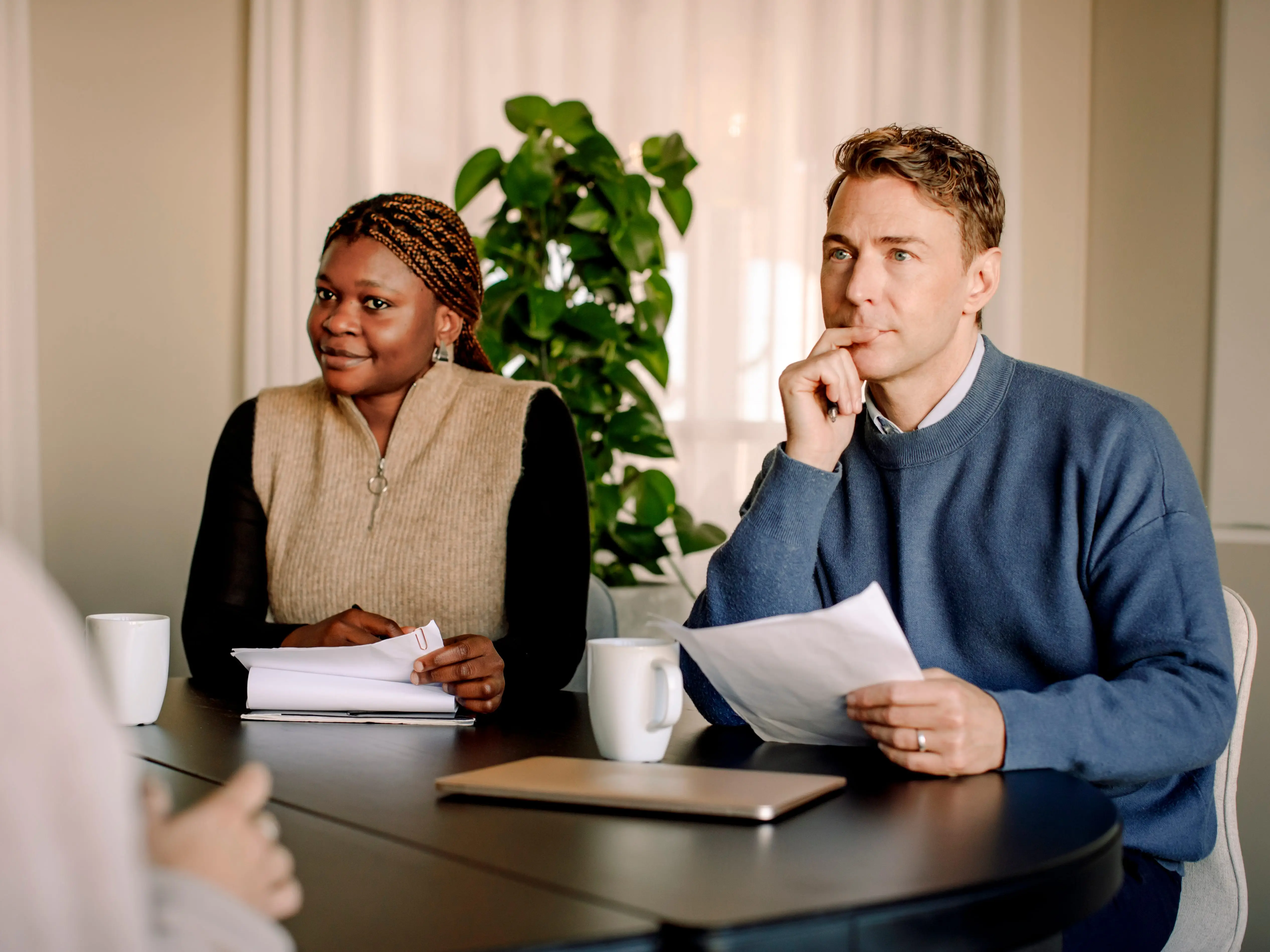 People interviewing someone for a job
