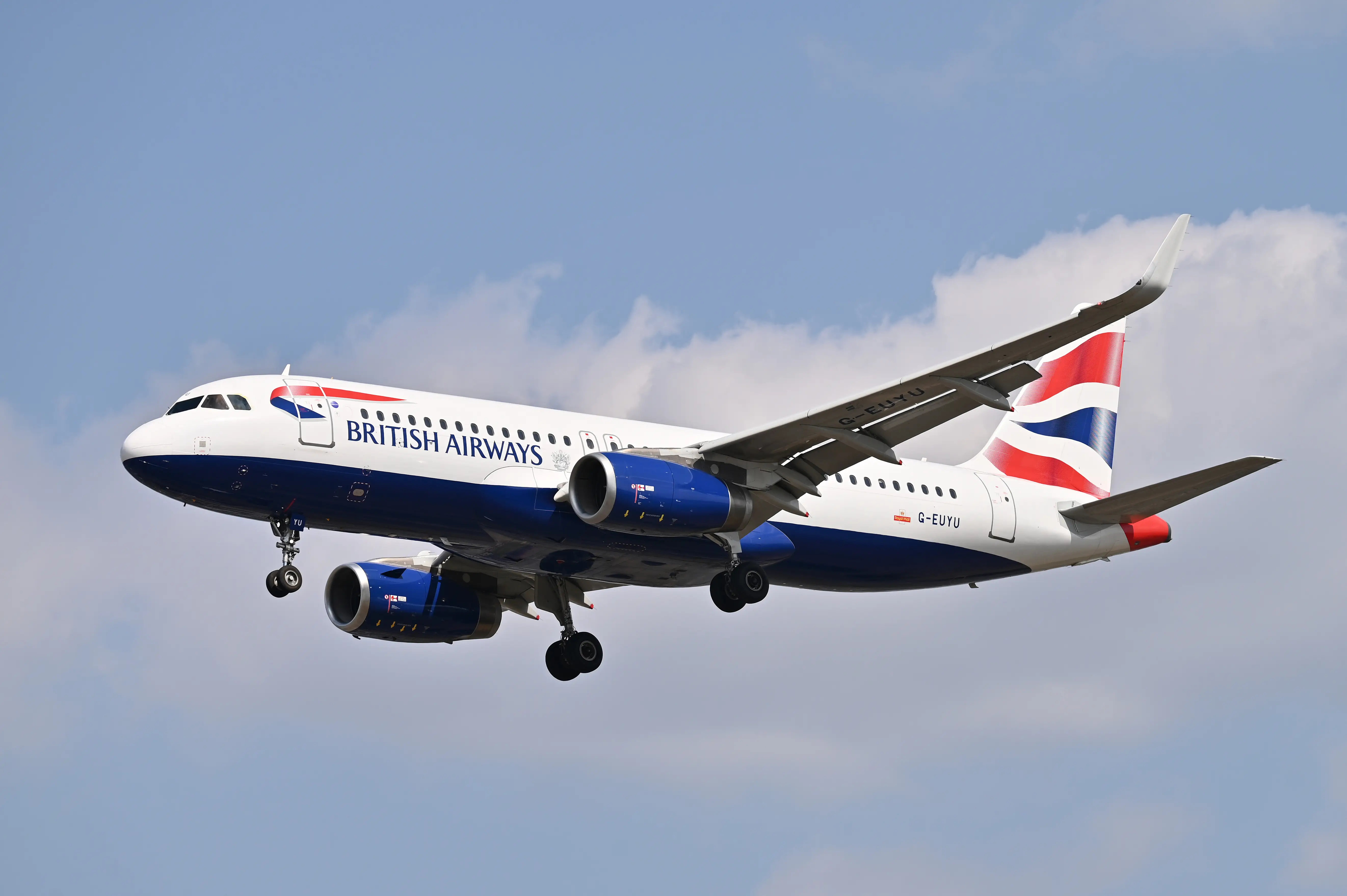 British Airways jet in air.