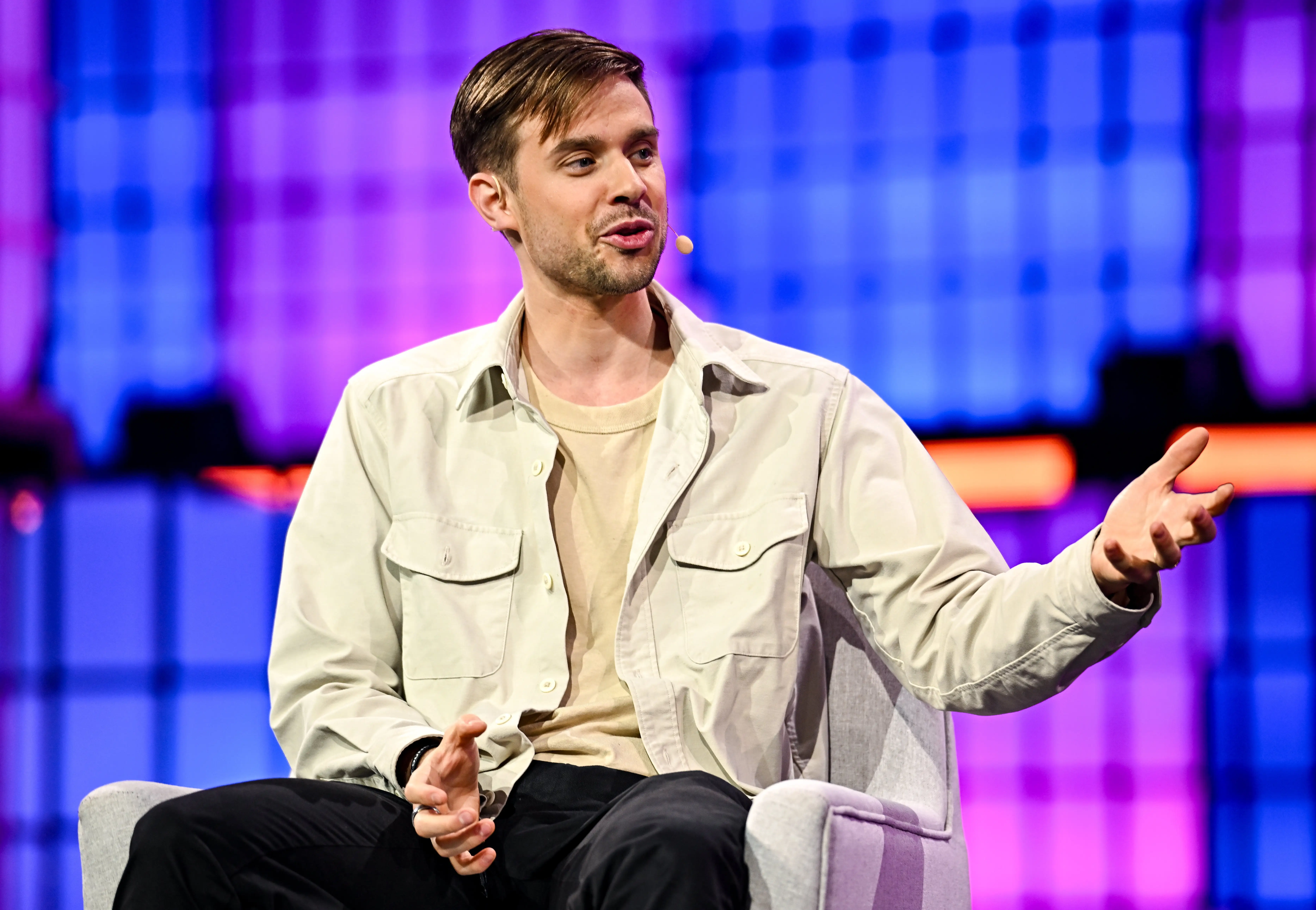 Lisbon , Portugal - 10 November 2025; Anton Osika, Co-founder & CEO, Lovable during opening night of Web Summit 2025 at the MEO Arena in Lisbon, Portugal. (Photo By Sam Barnes/Sportsfile for Web Summit via Getty Images)