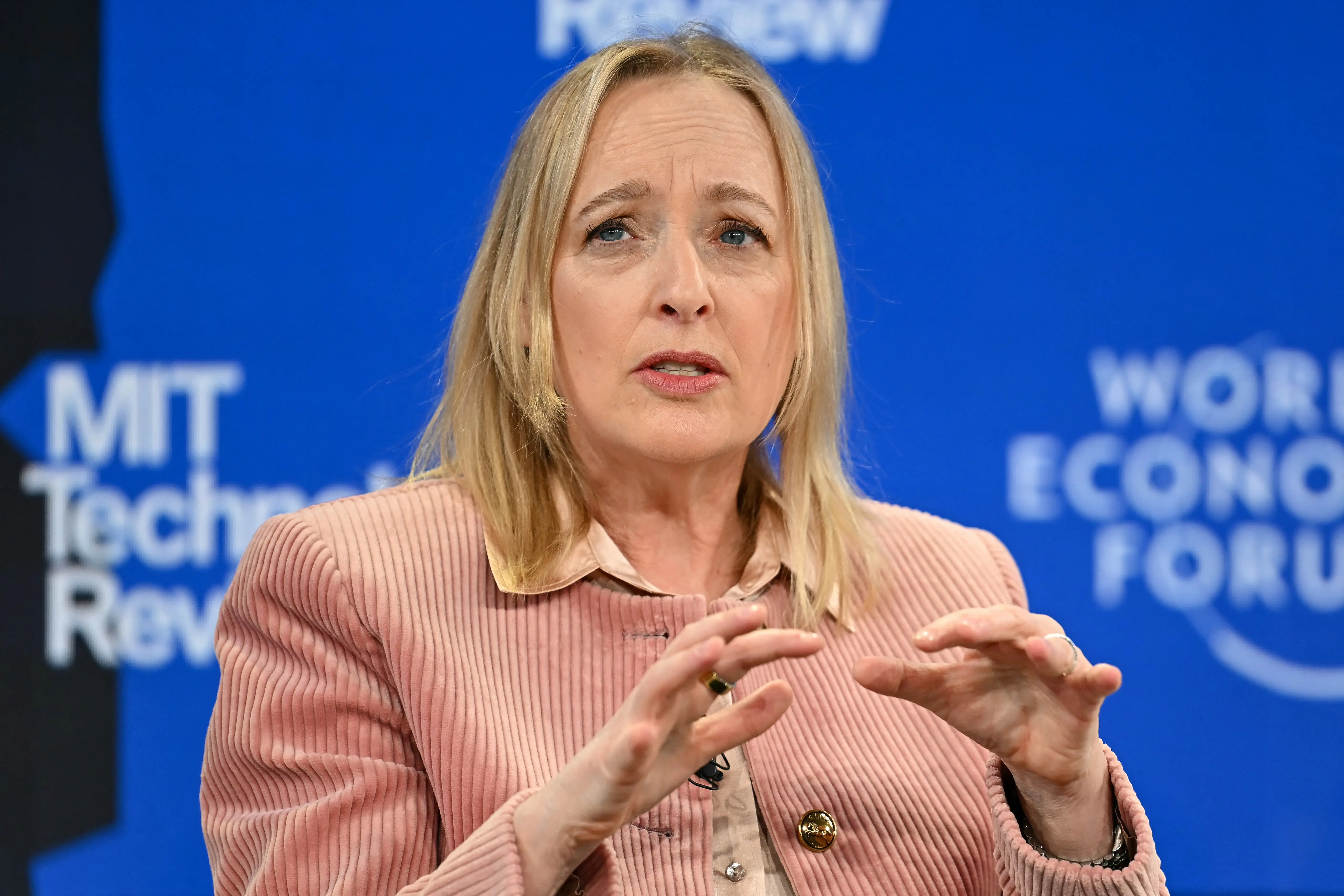 Accenture chair and CEO Julie Sweet at the World Economic Forum (WEF) annual meeting in Davos on January 20, 2026