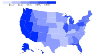 Map shows gas prices have risen above $3 a gallon in every US state — the first time since 2023