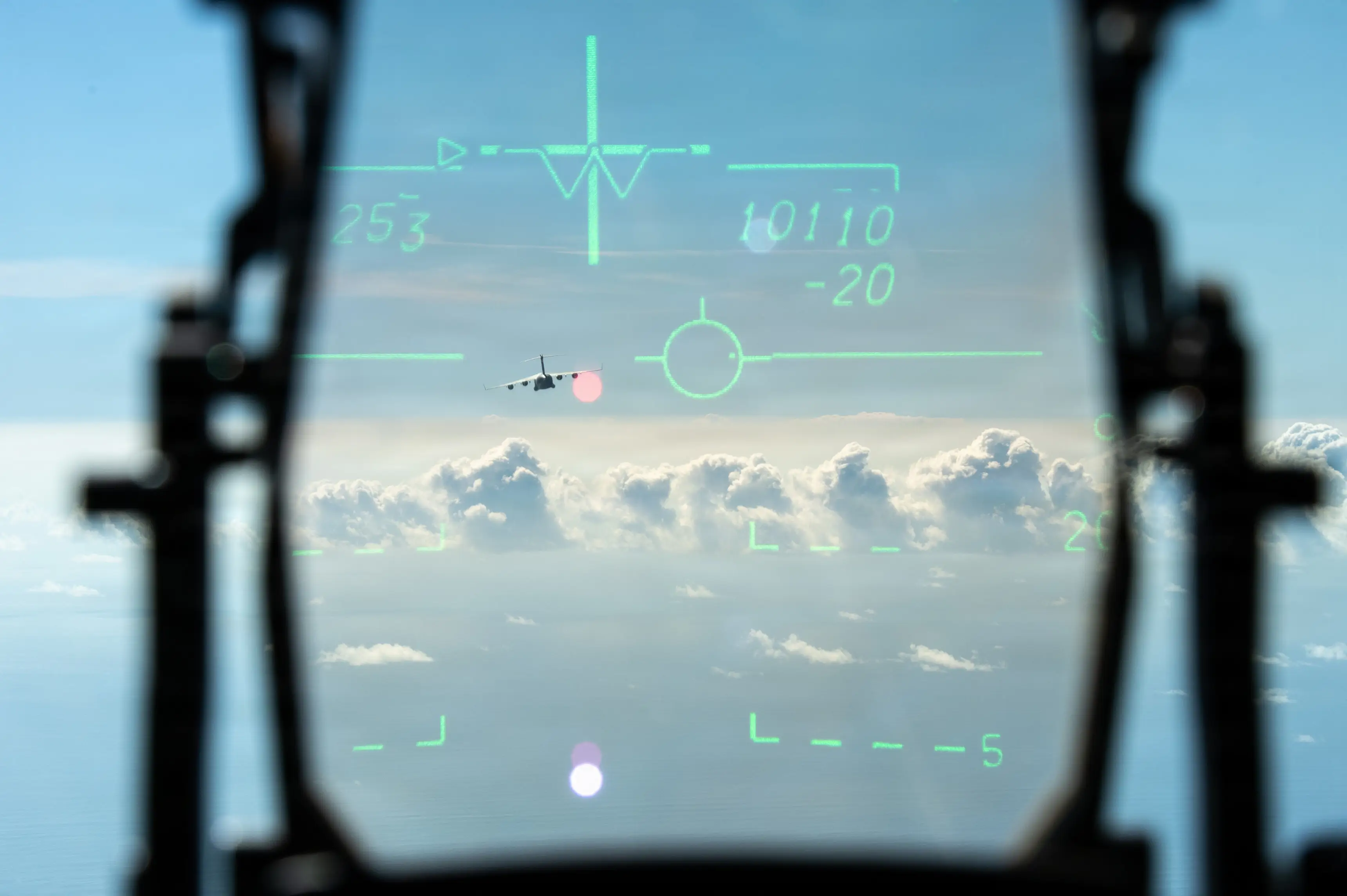 The head-up display on a C-17 Globemaster III.