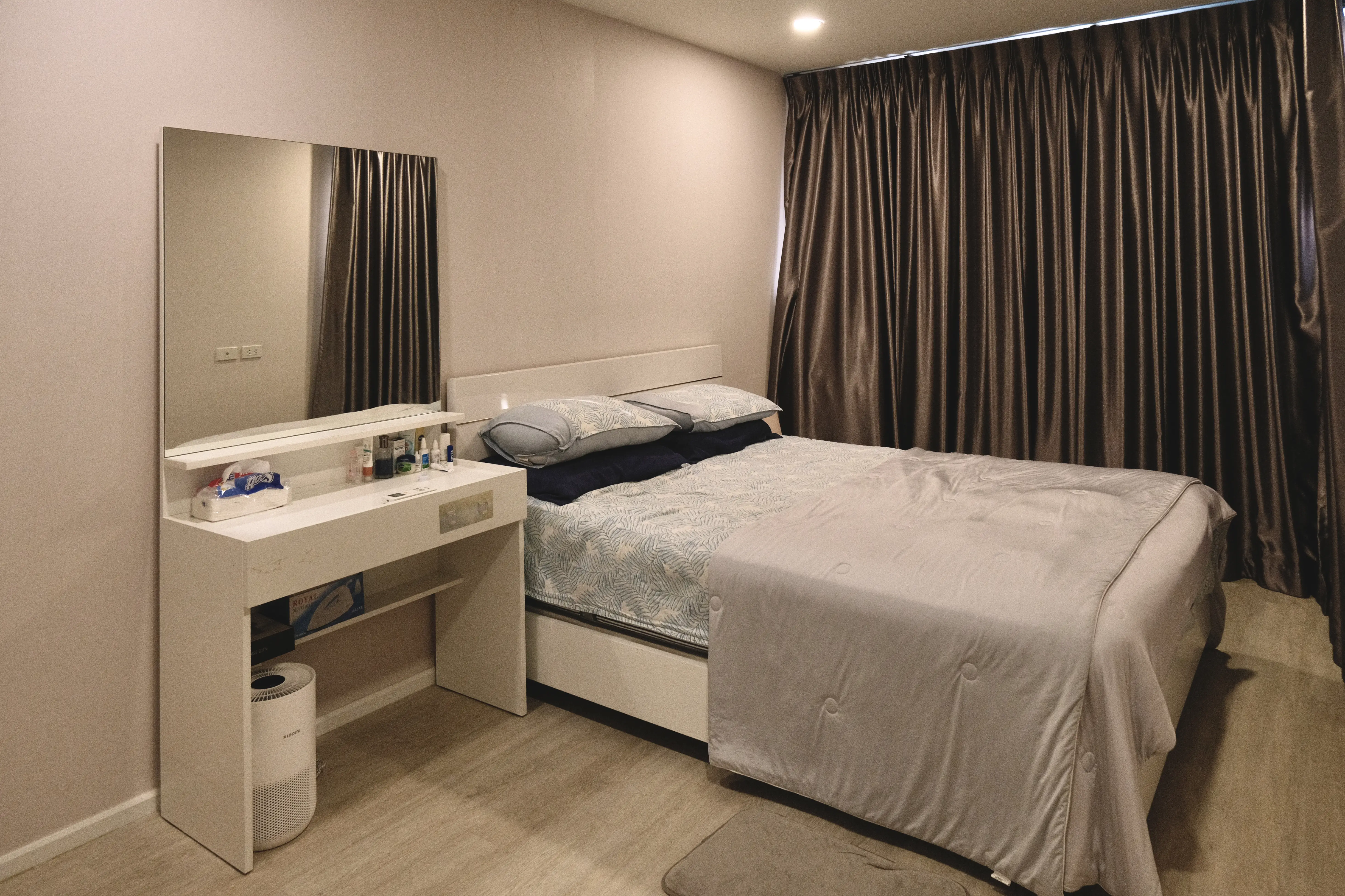 A bedroom in an apartment in Chiang Mai, Thailand.