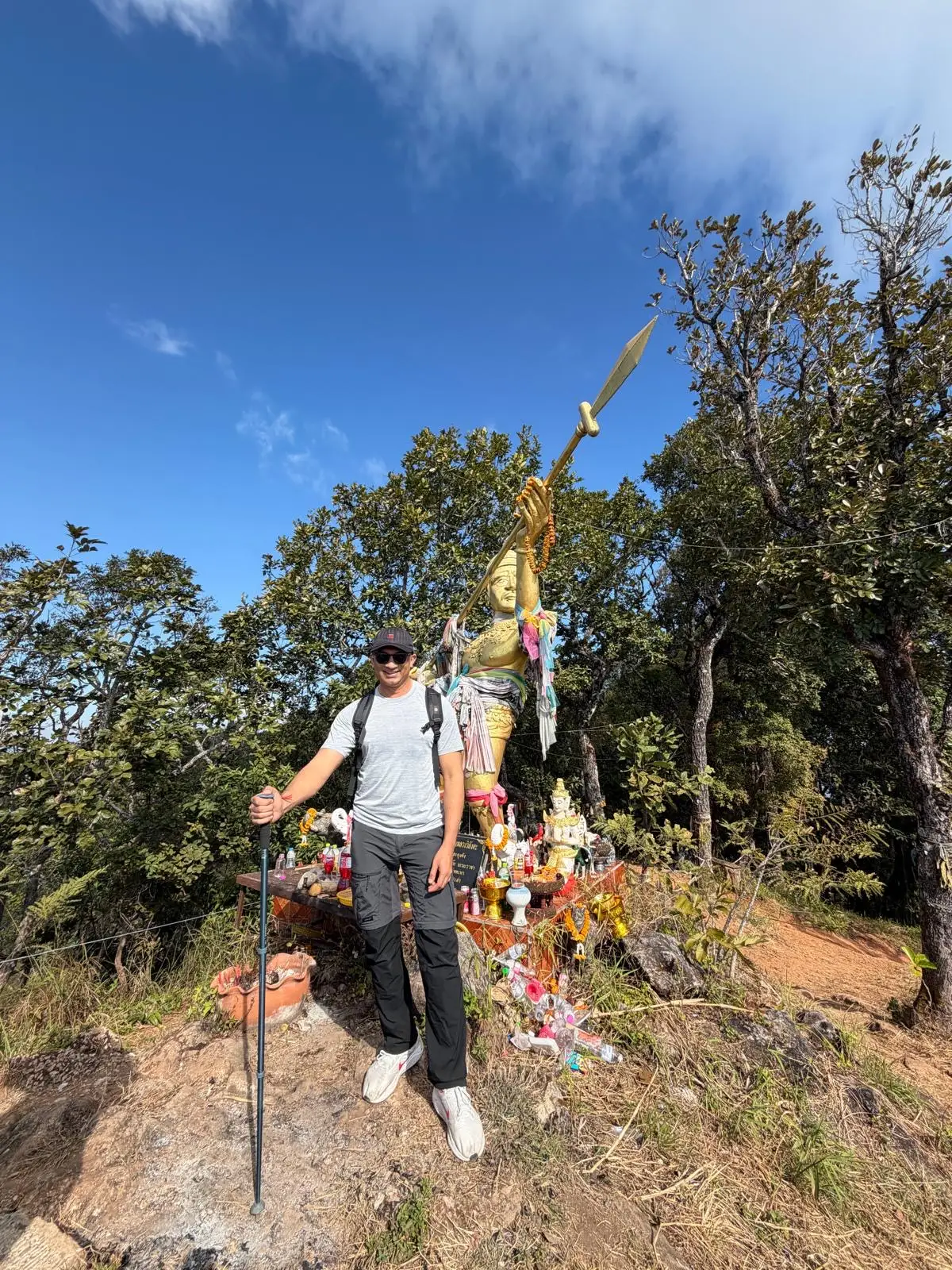 A man on a hike in Thailand.