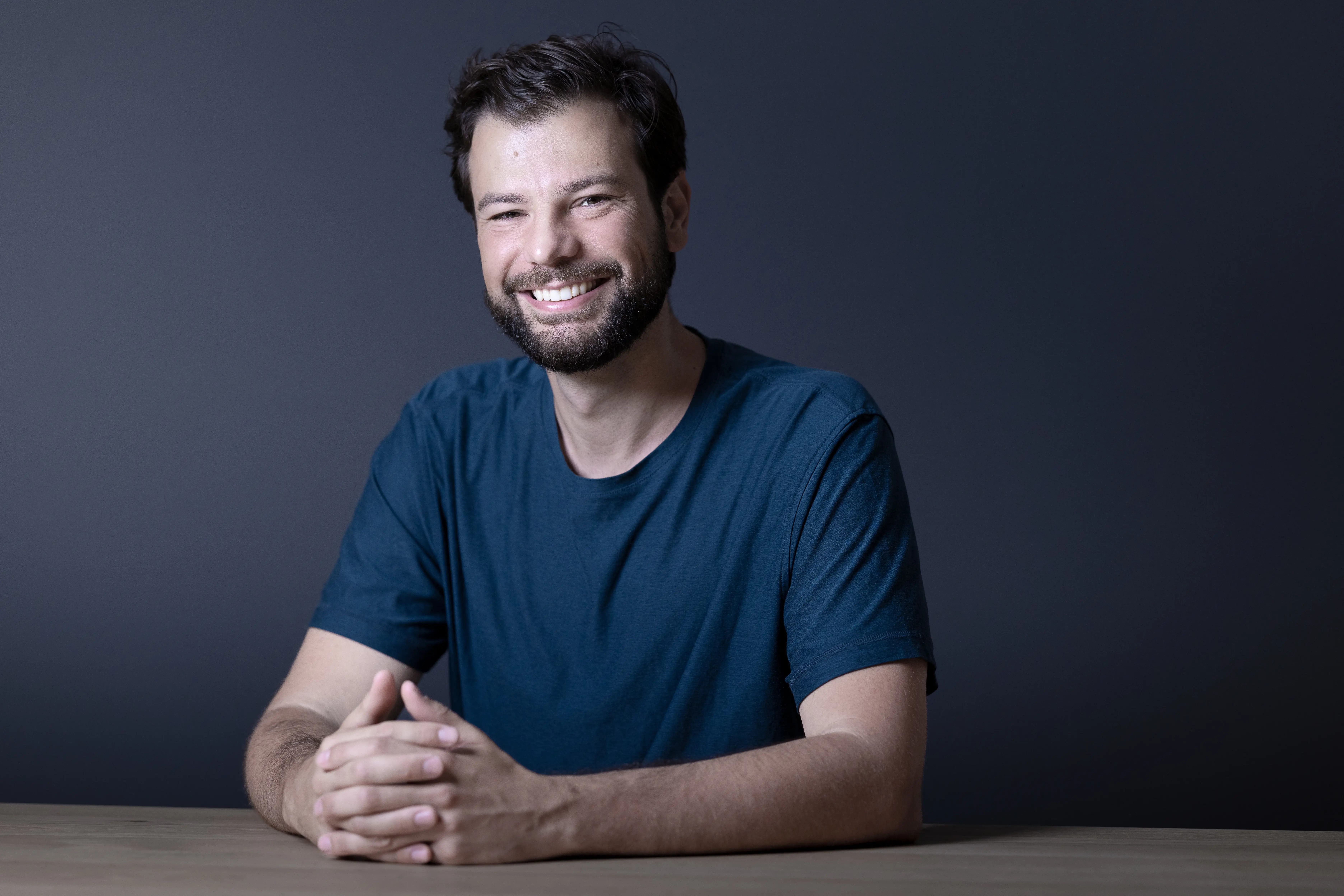 Dutch Co-Founder and Chief Technology Officer of Poolside, Eiso Kant poses during a photo session in Paris on July 7, 2025.