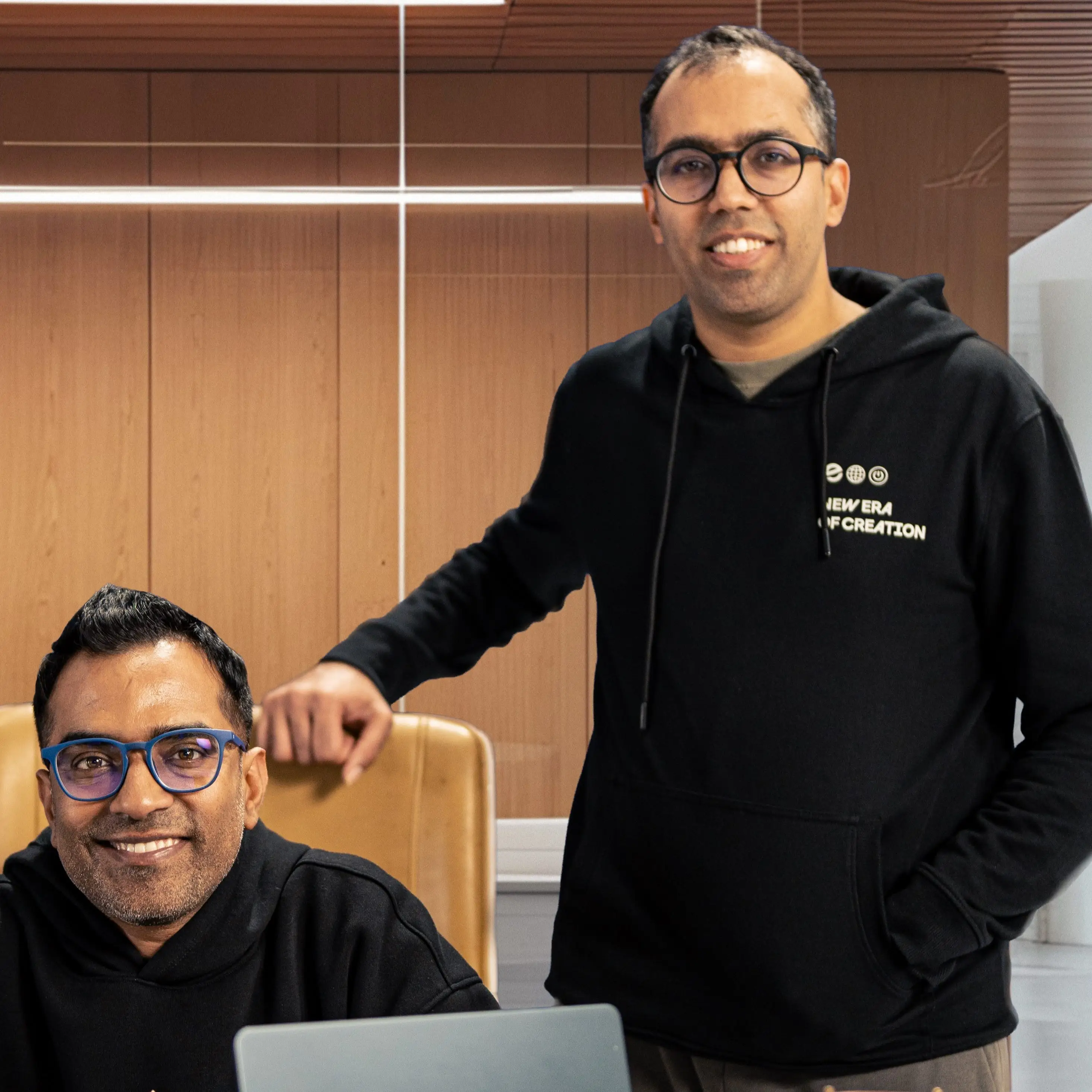 Emergent cofounders Mukund Jha (left) and Madhav Jha