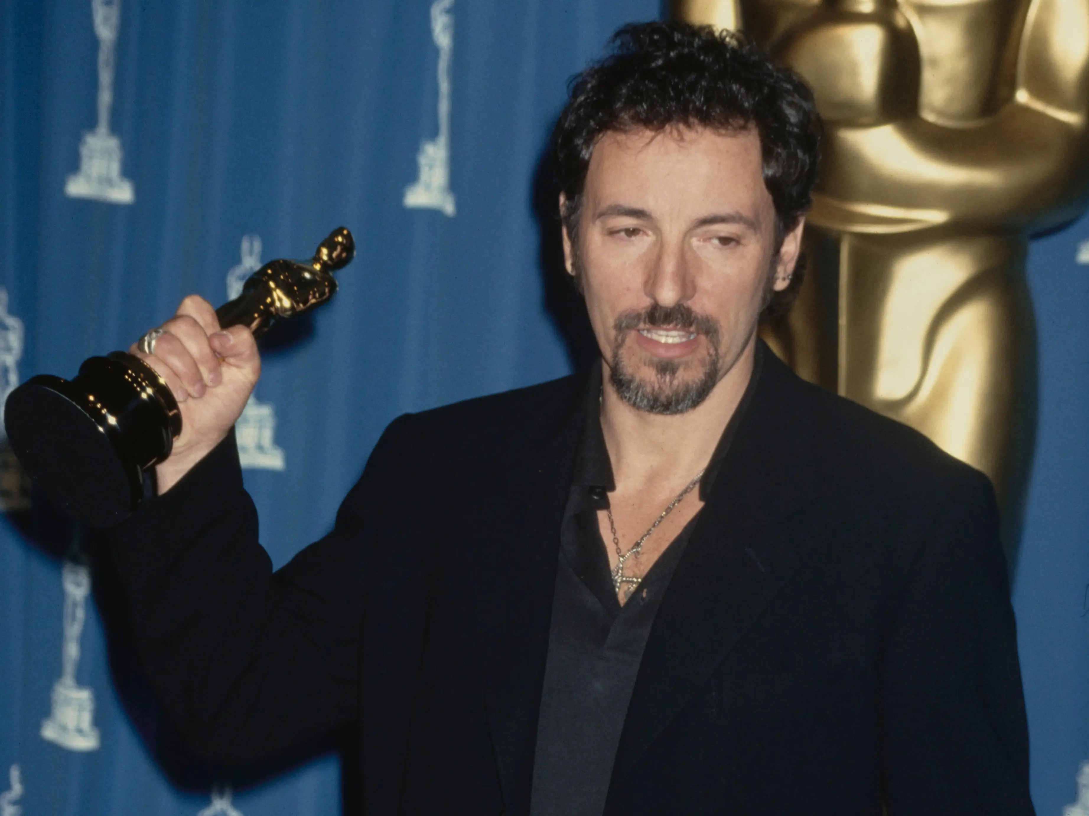 American singer and songwriter Bruce Springsteen at the 66th Academy Awards at the Dorothy Chandler Pavilion in Los Angeles, USA, 21st March 1994. He won Best Original Song for 'Streets of Philadelphia', which featured in the film 'Philadelphia'.