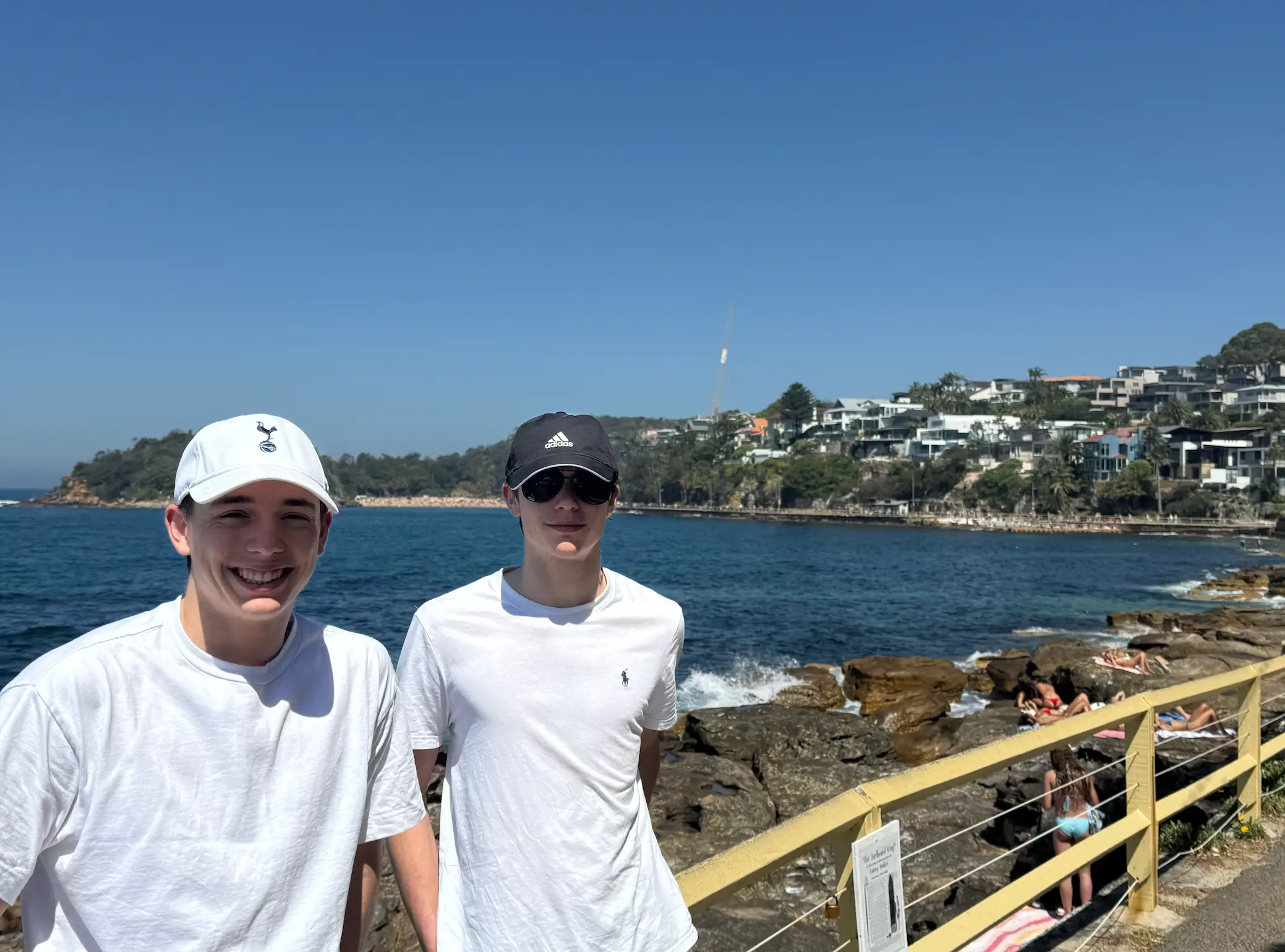 Identical twin boys posing for photo