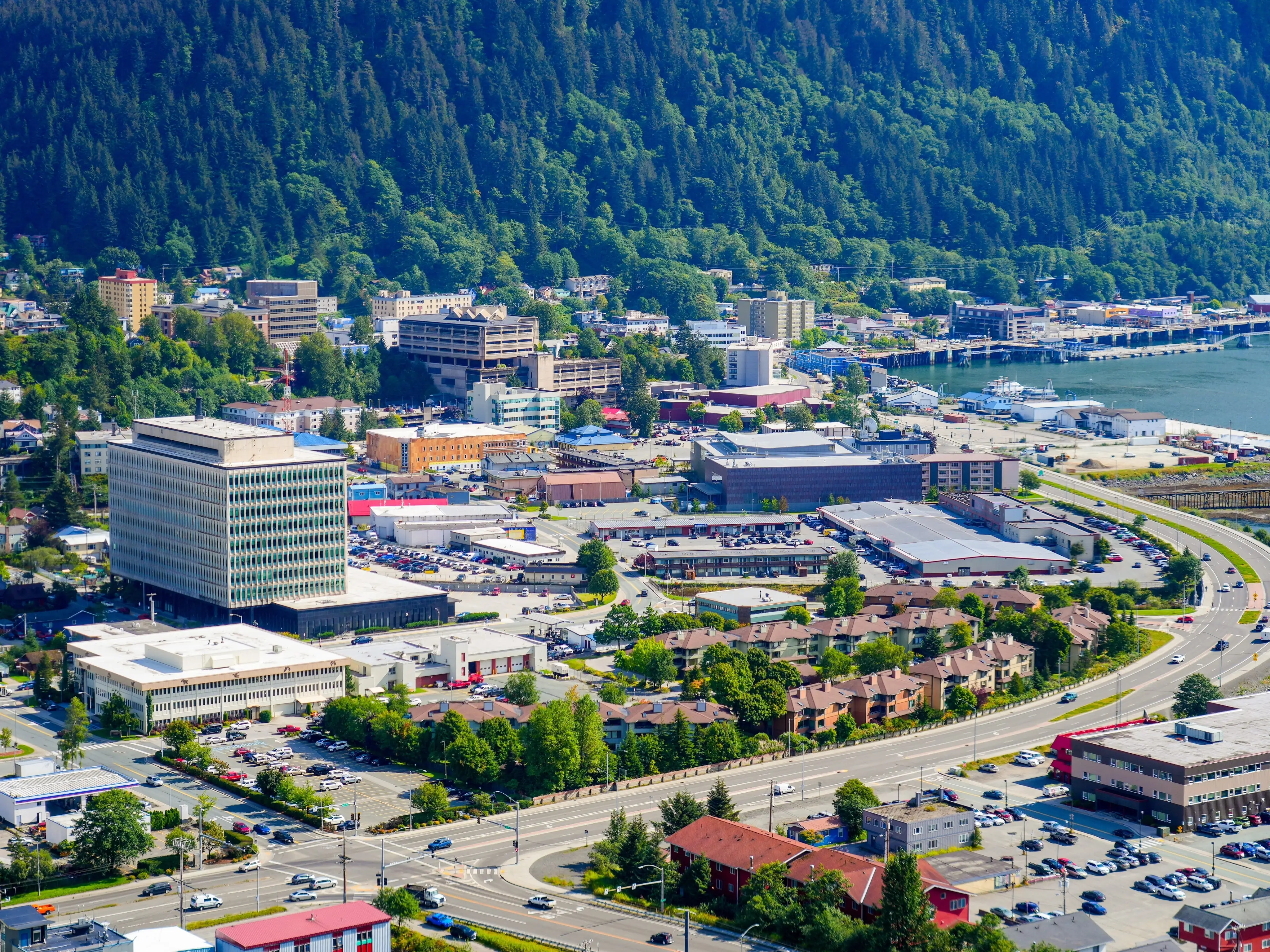 Aerial view of Juneau, Alaska.