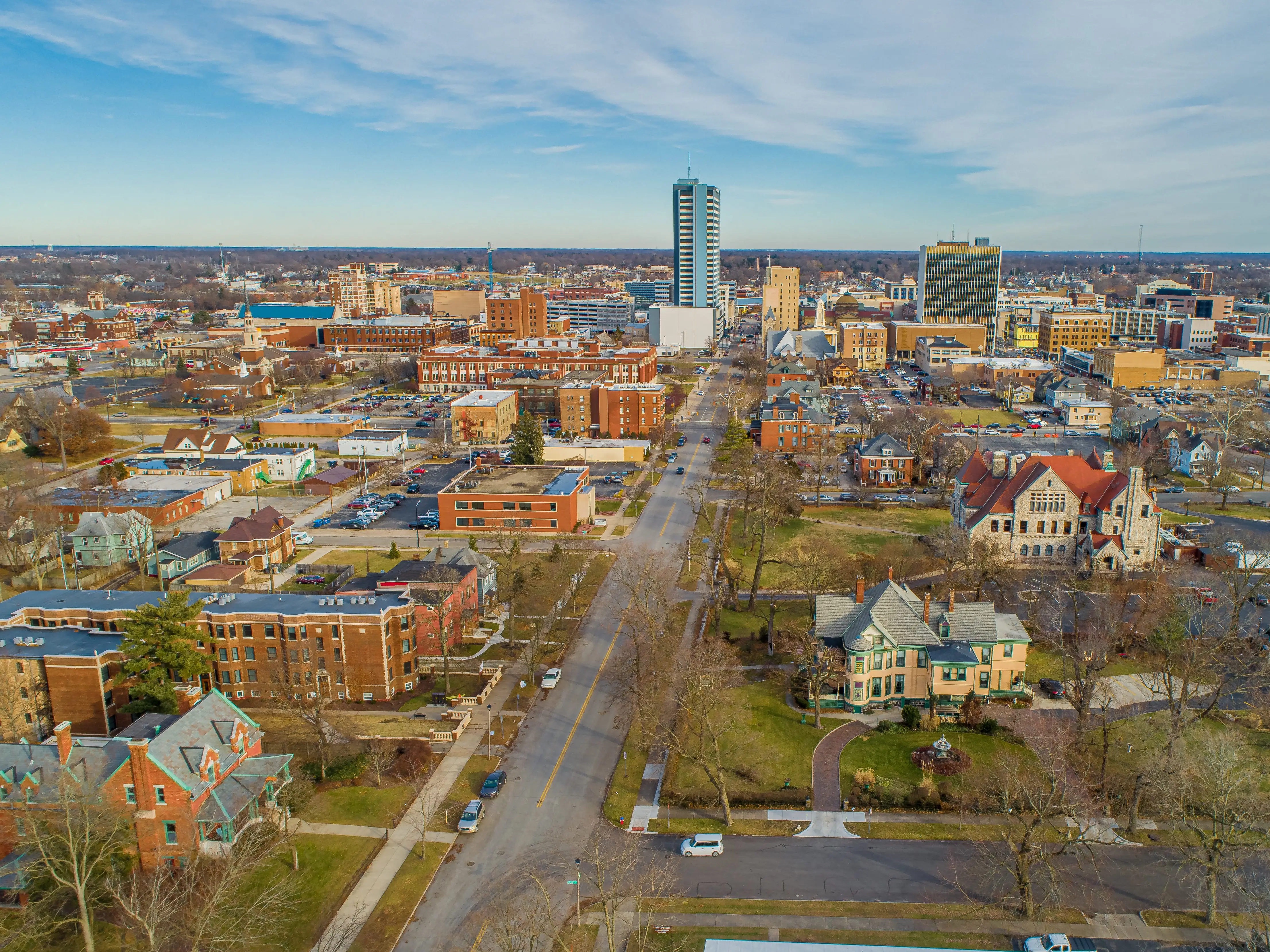 Buildings in South Bend, Indiana.
