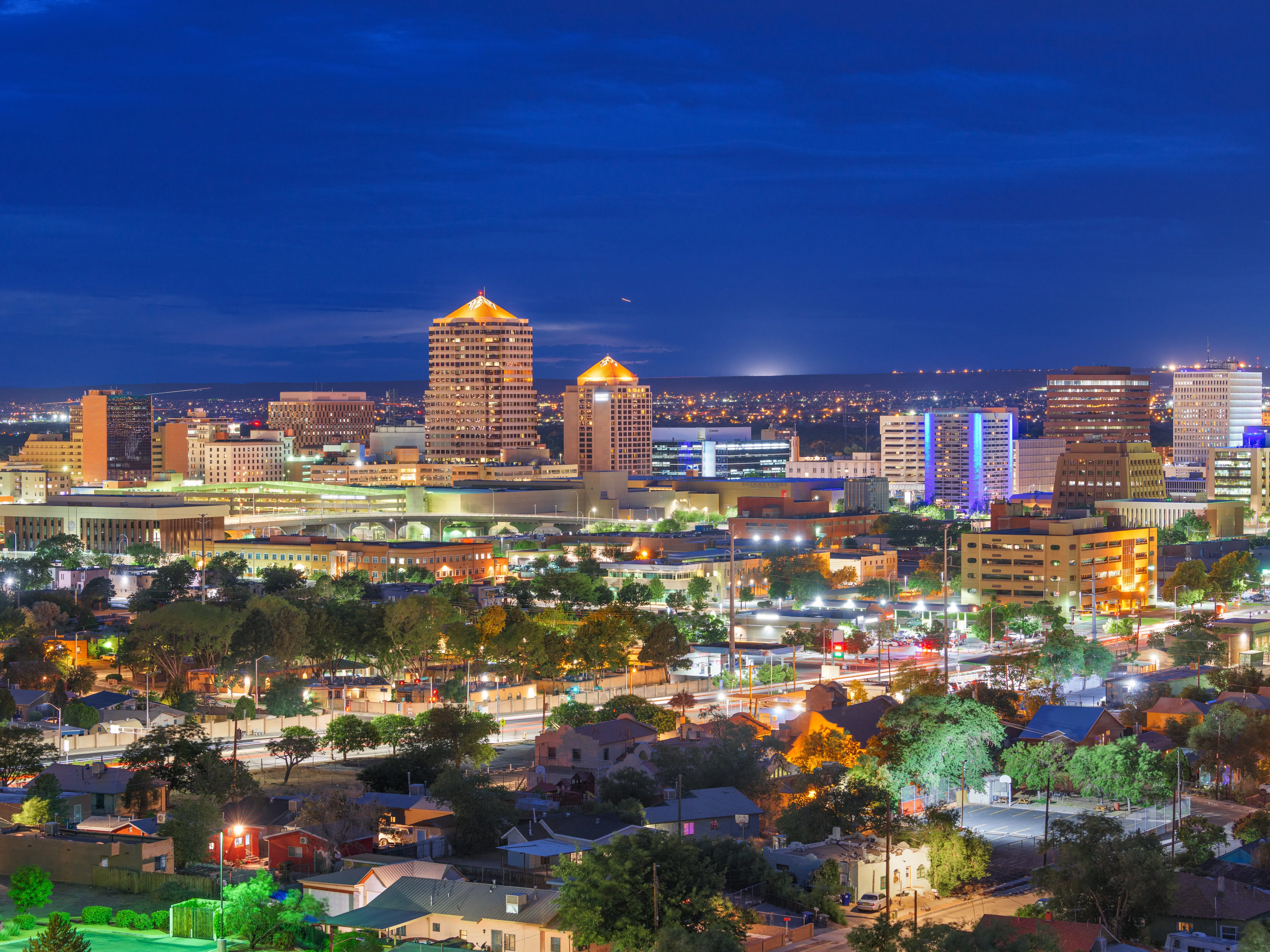 Skyline of Albuquerque, New Mexico.