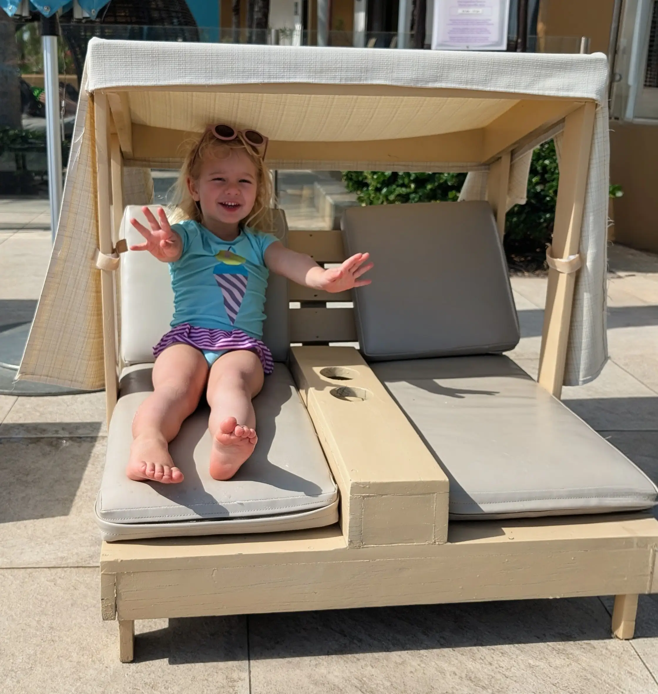 Toddler on lounger