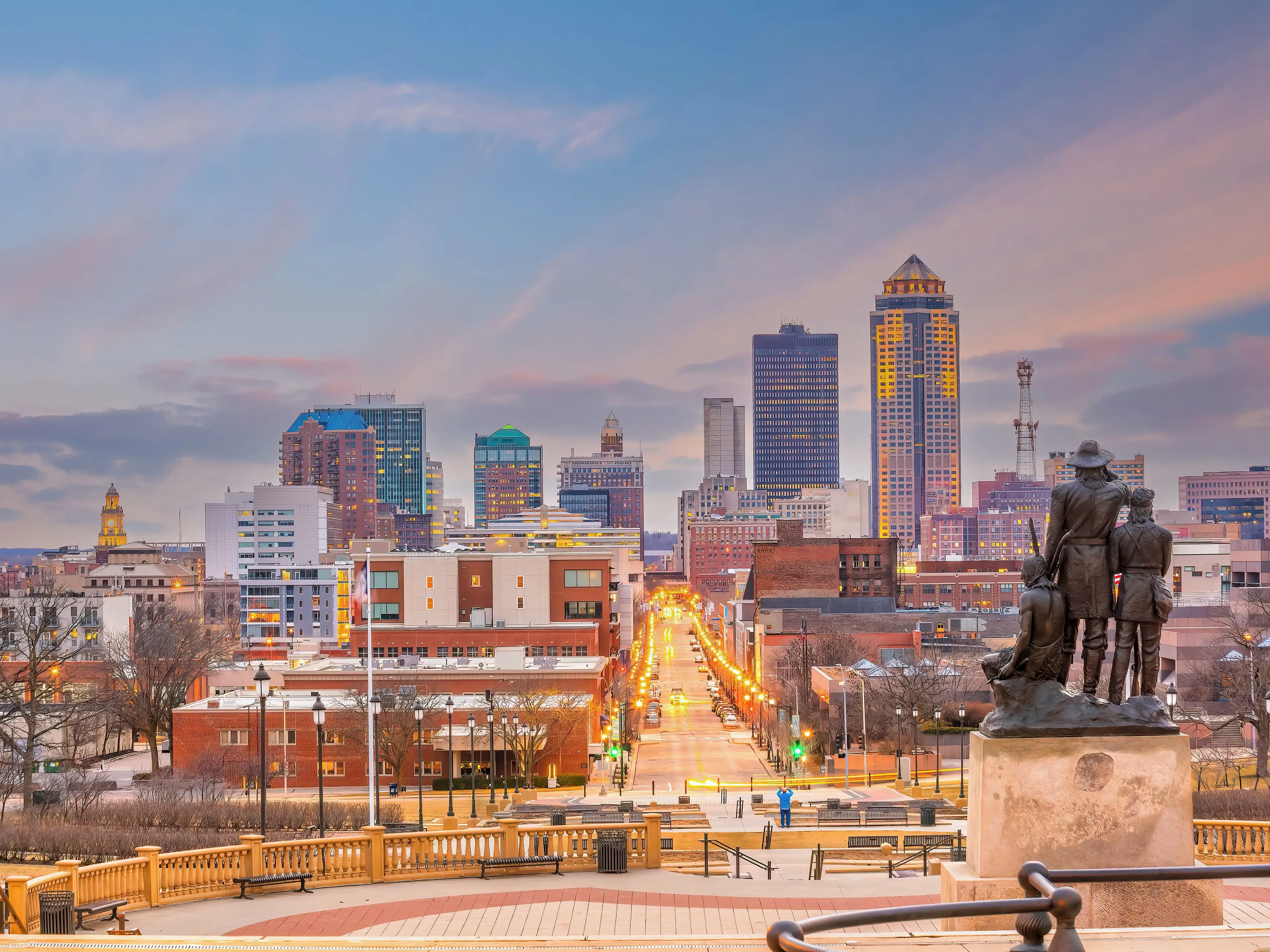 Buildings in Des Moines, Iowa.