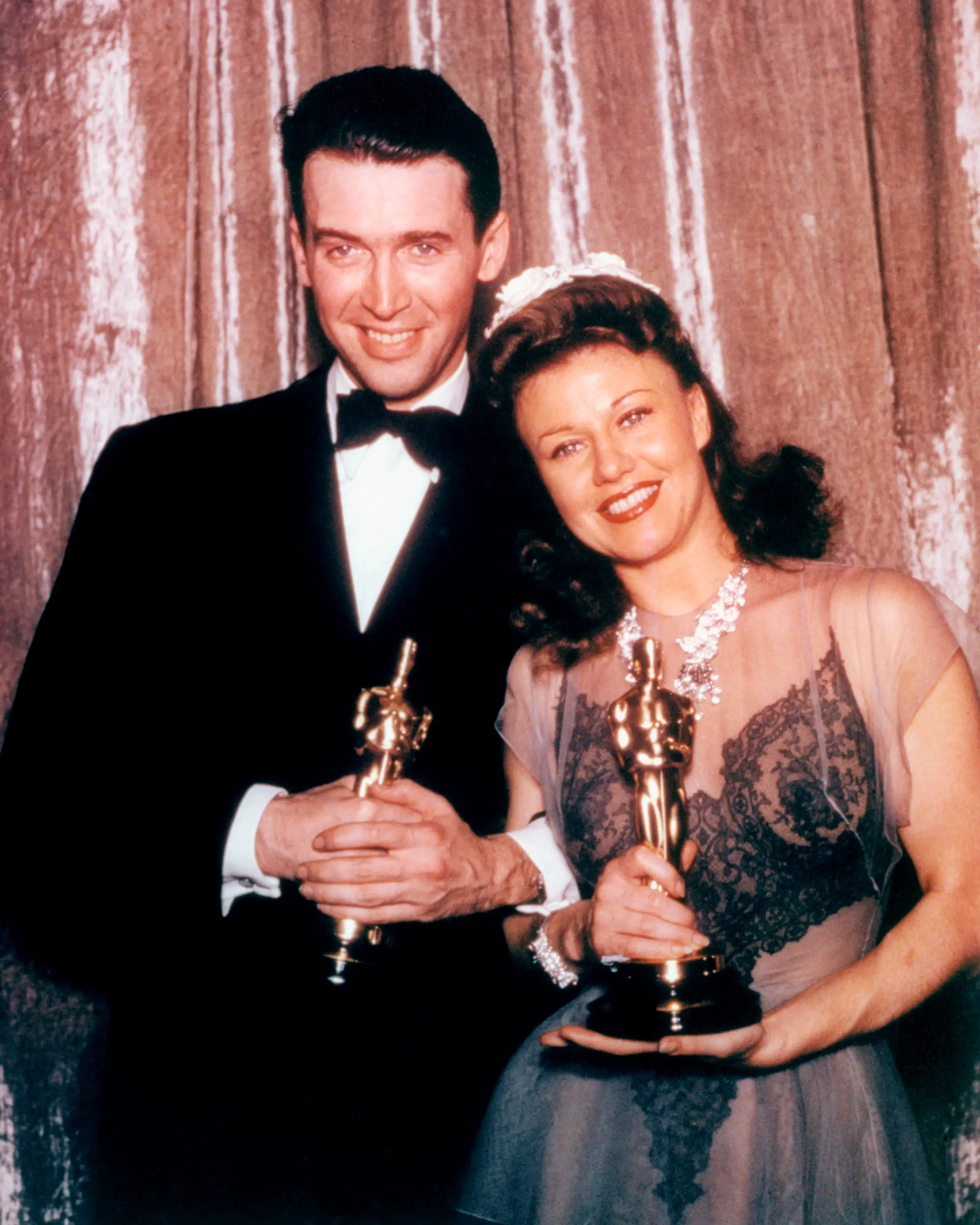 Jimmy Stewart and Ginger Rogers at the 1941 Oscars