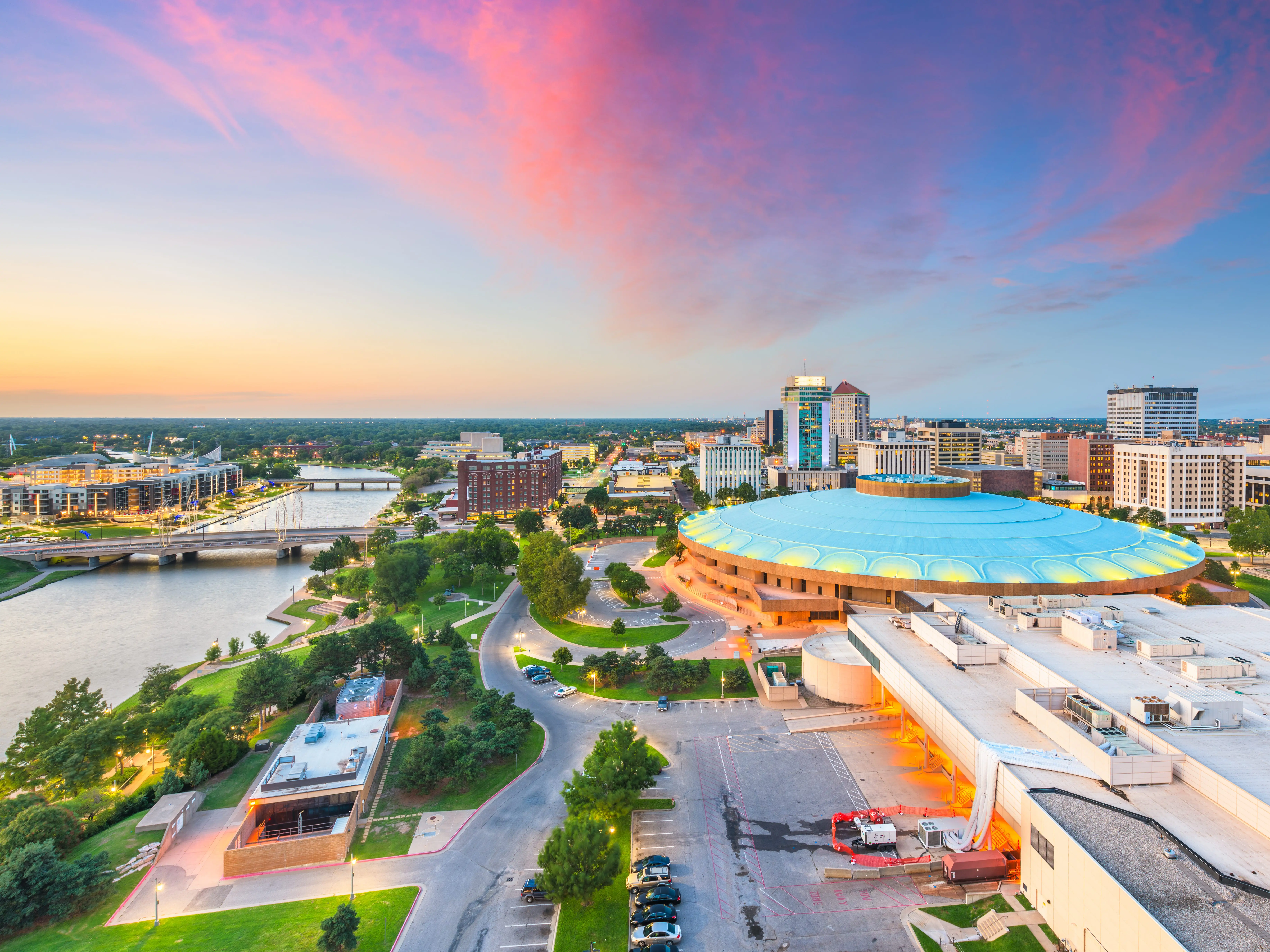 Skyline of Wichita, Kansas.