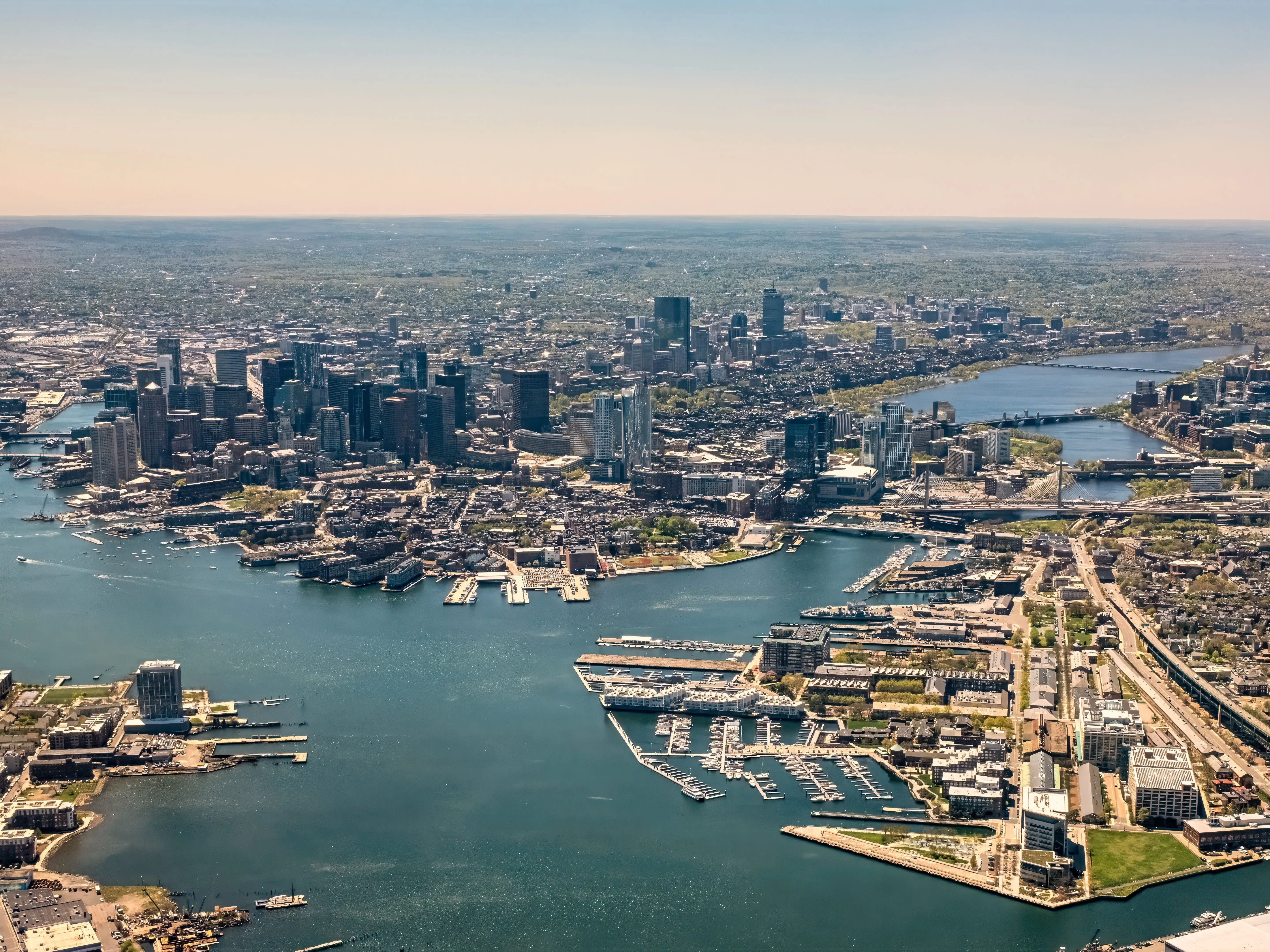 Skyline of Boston, Massachusetts.