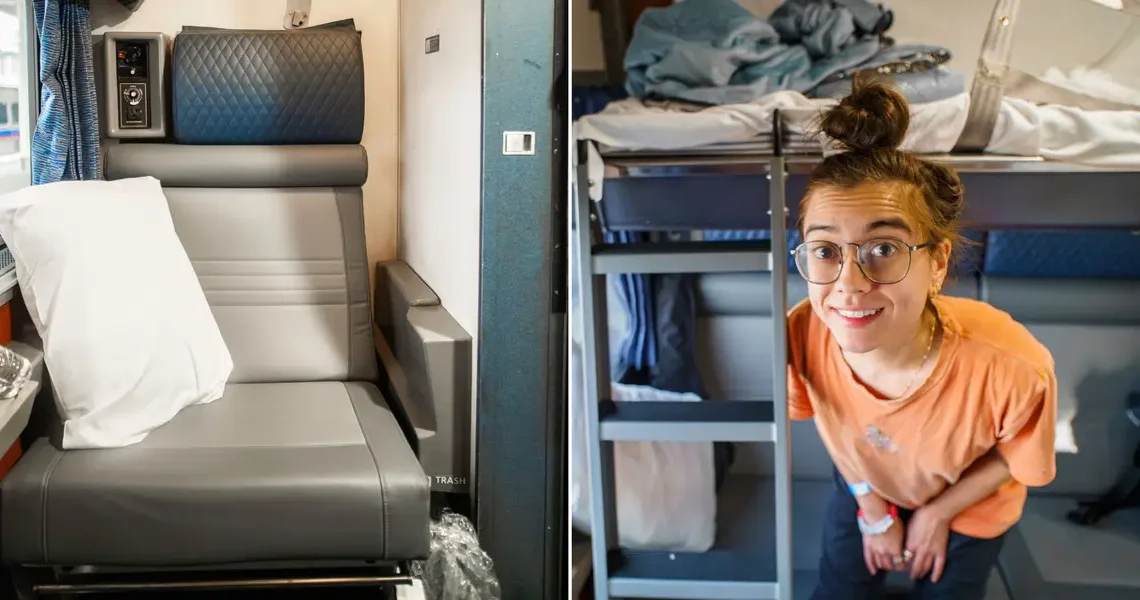 I booked a bedroom and a roomette on the same overnight Amtrak train. The bedroom is worth the splurge for longer rides.