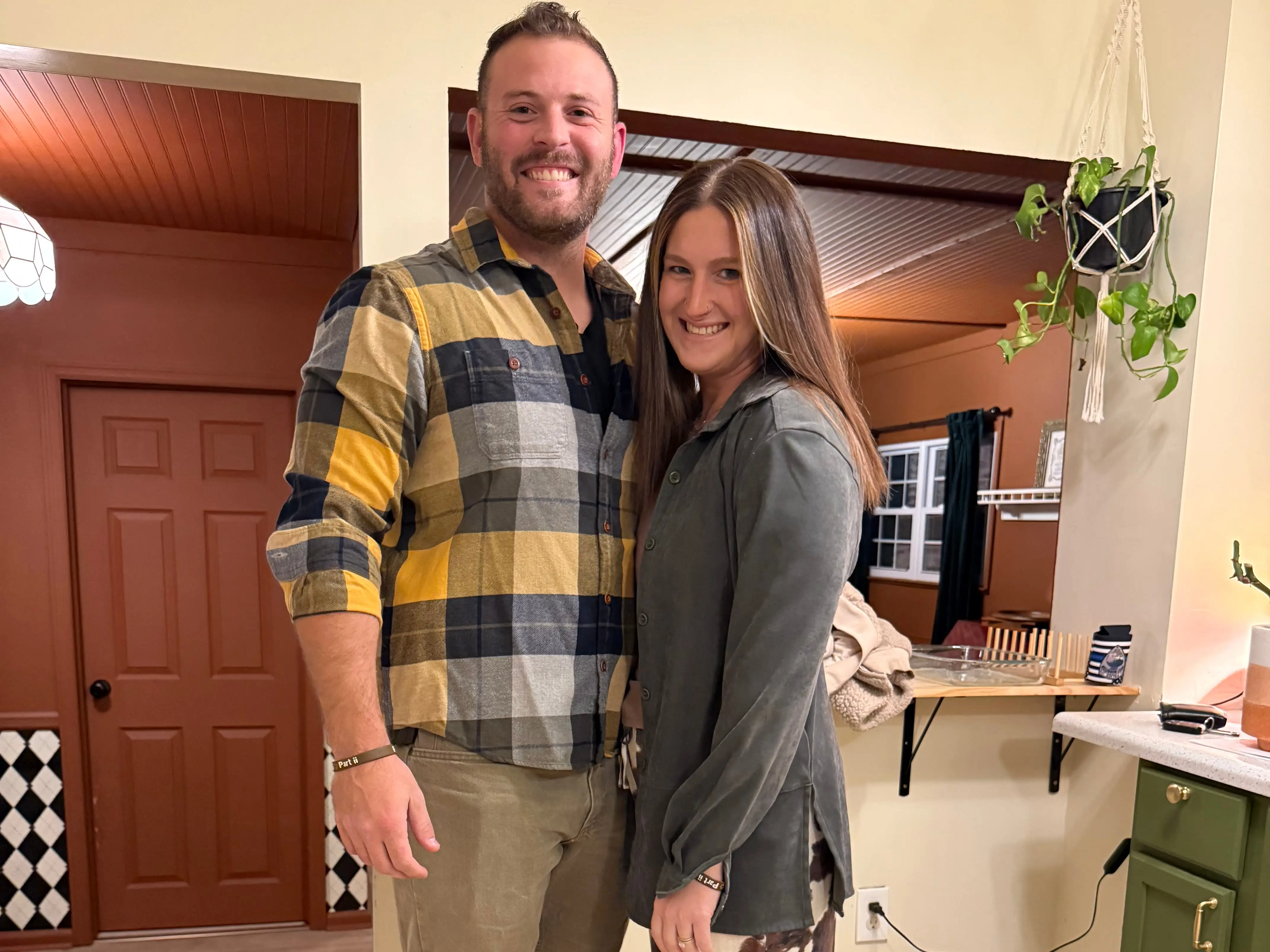 Couple posing for photo