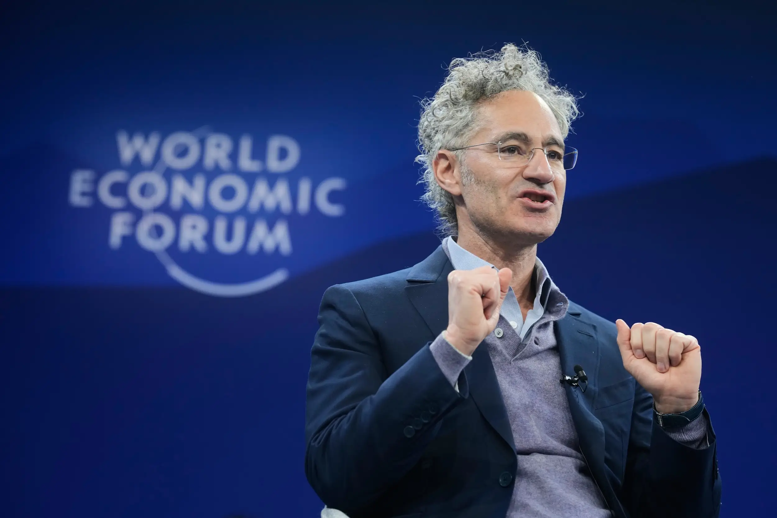 Alex Karp speaks at the World Economic Forum