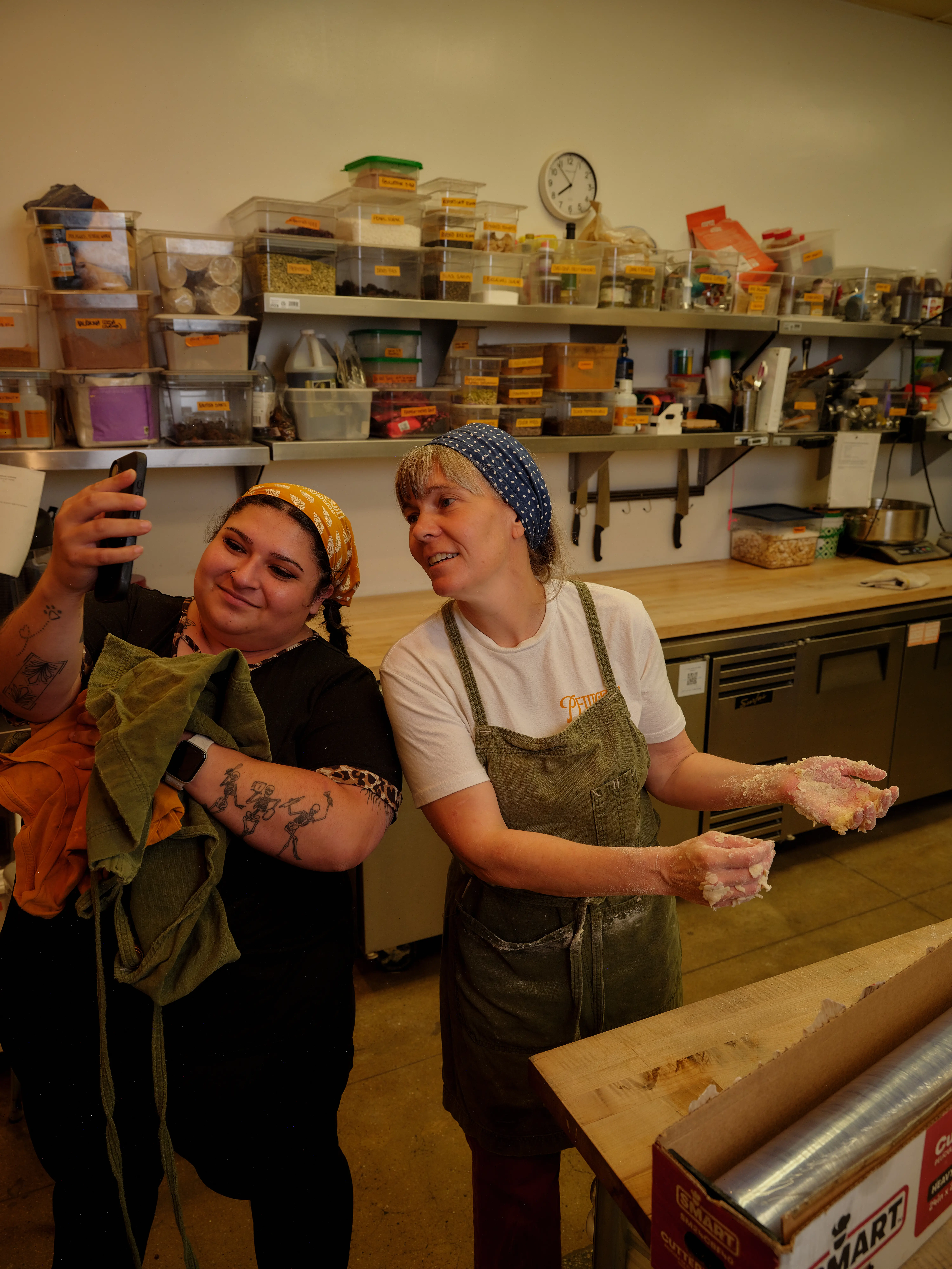 Clemence and an employee