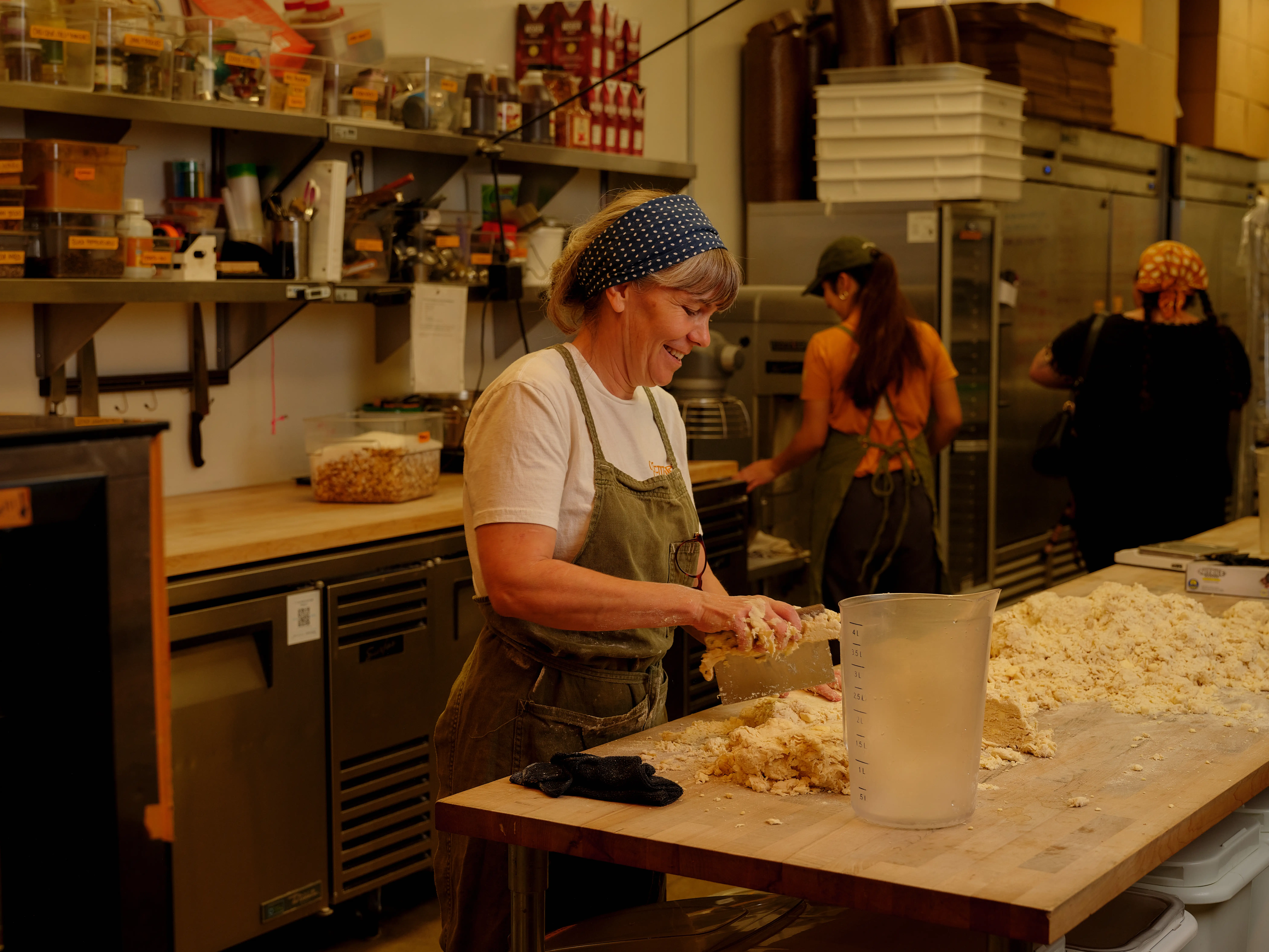 Shelby preps her baked goods