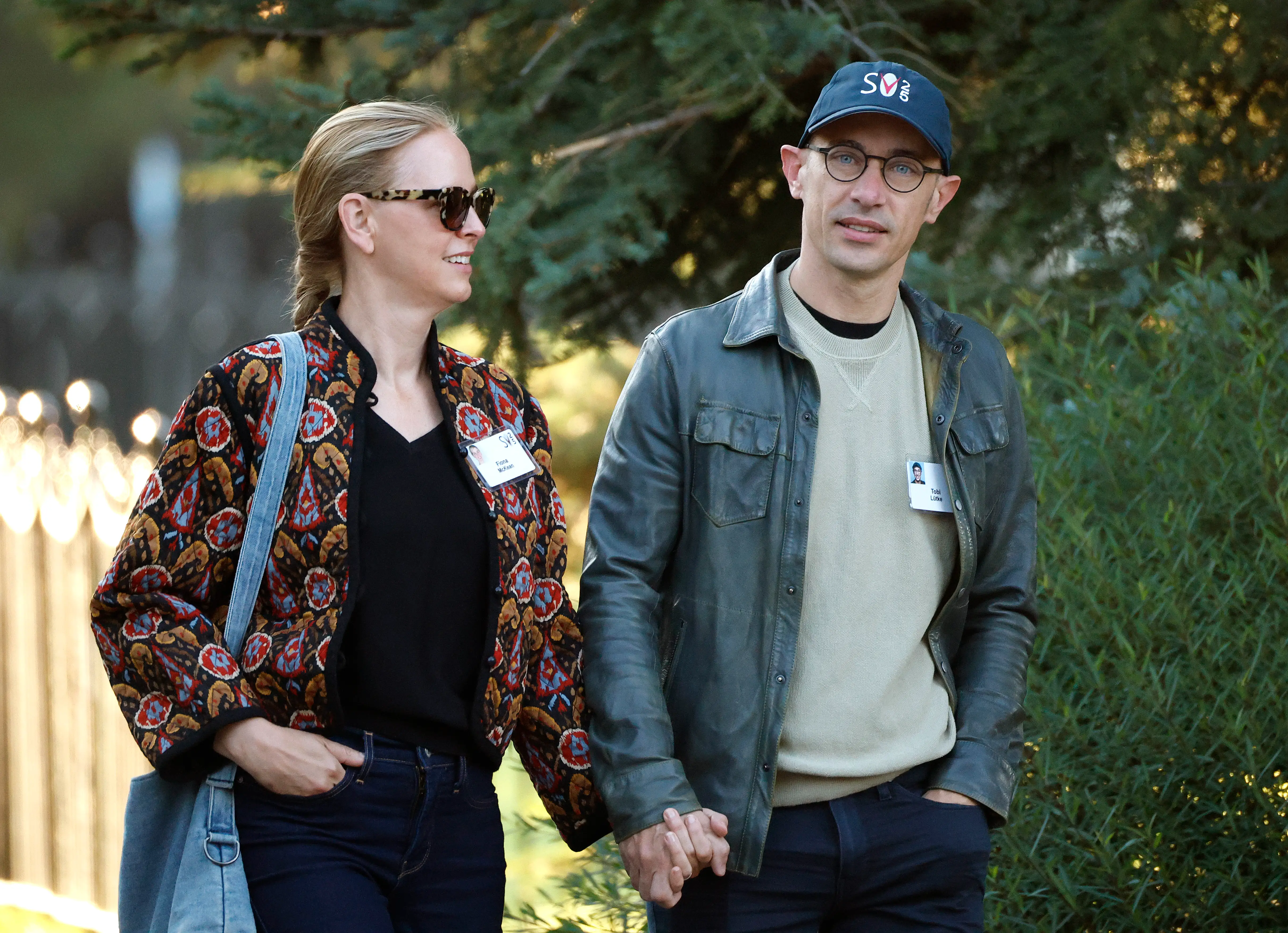 Shopify CEO Tobi Lütke (right) at the Sun Valley tech conference