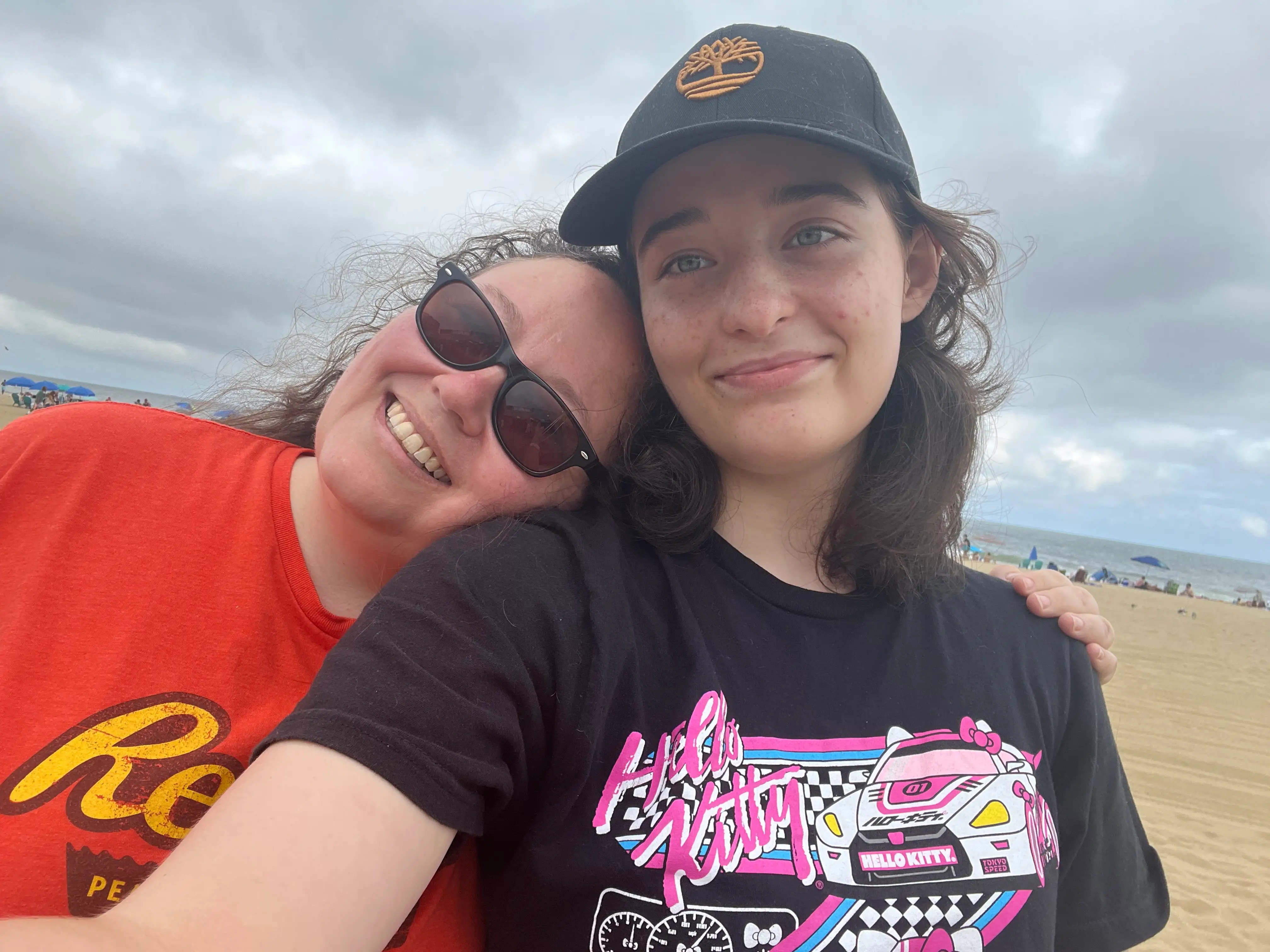 A selfie of a mom and daughter