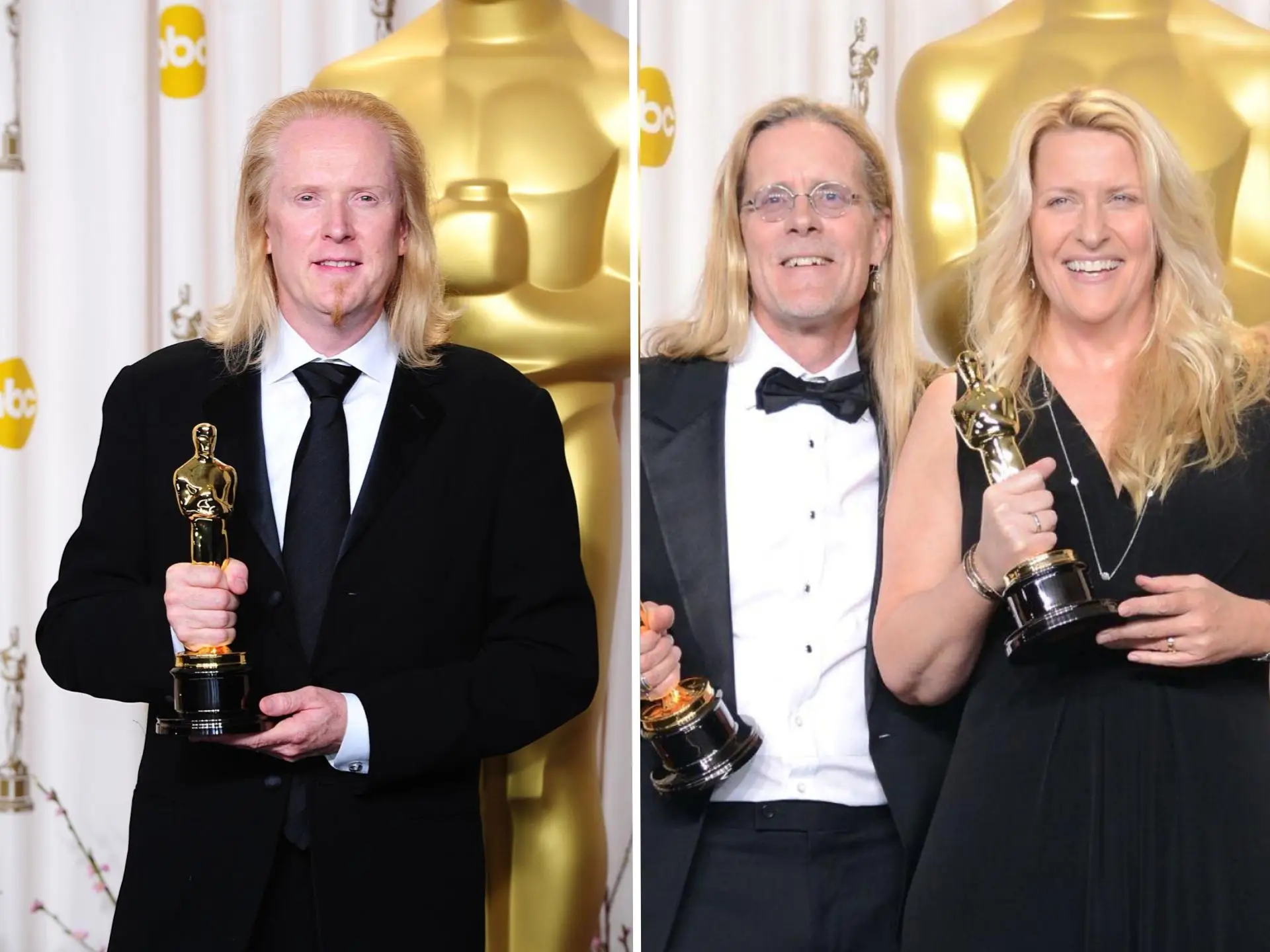 Composite image of the winners of best sound editing at the Oscars in 2012.