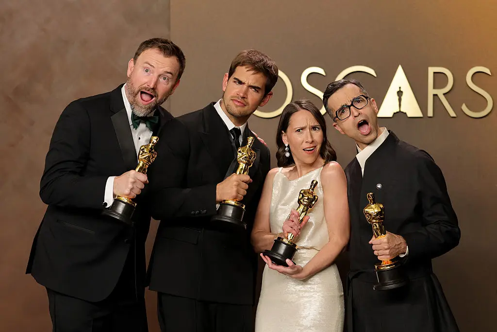 Jack Piatt, Sam A. Davis, Natalie Musteata, and Alexandre Singh, winners of the Best Live Action Short Film Award.