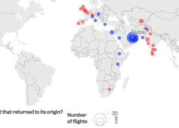 MAPPED: 65 planes were diverted as a drone strike caused flight chaos at Dubai Airport once again