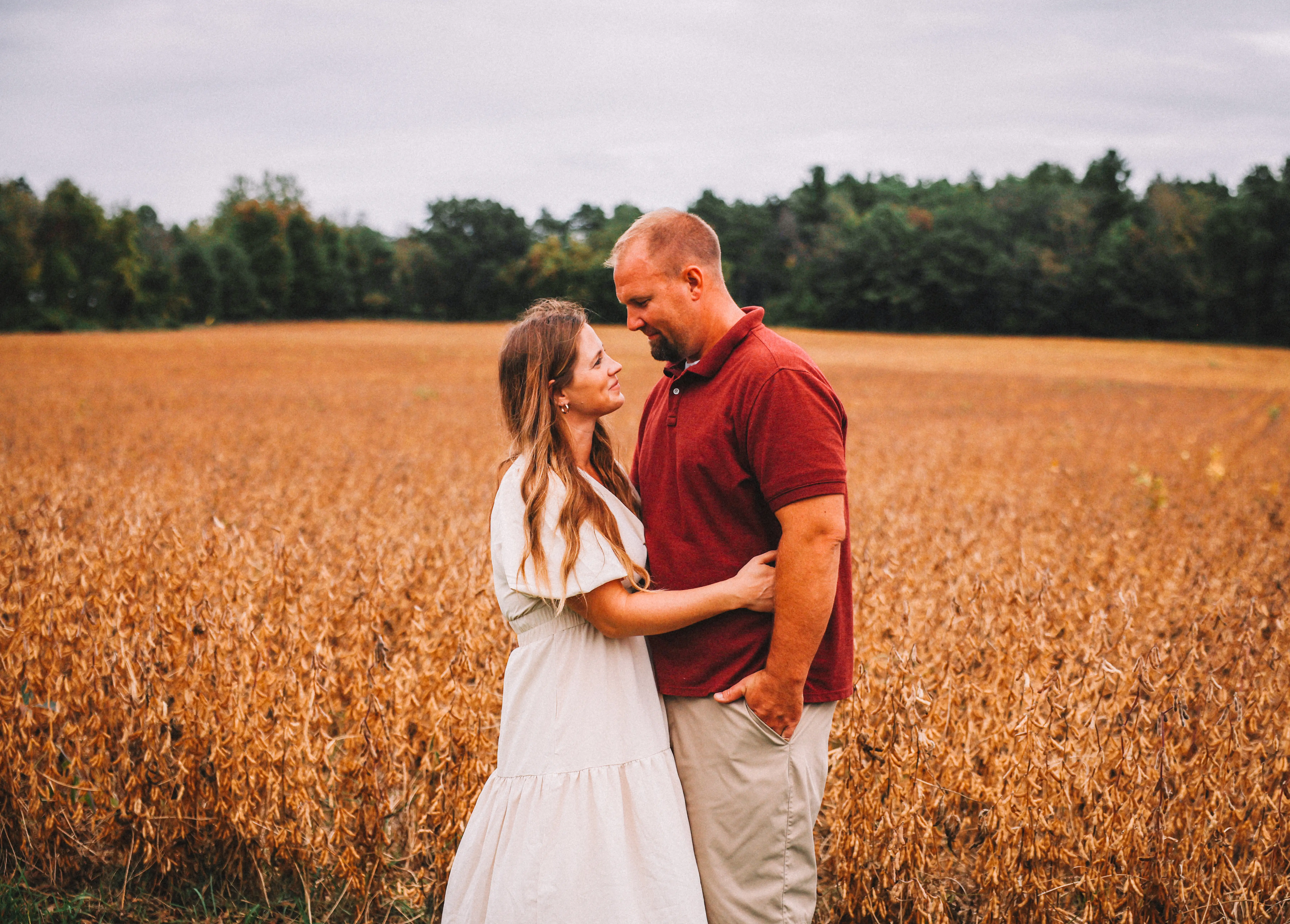 Couple posing for photo
